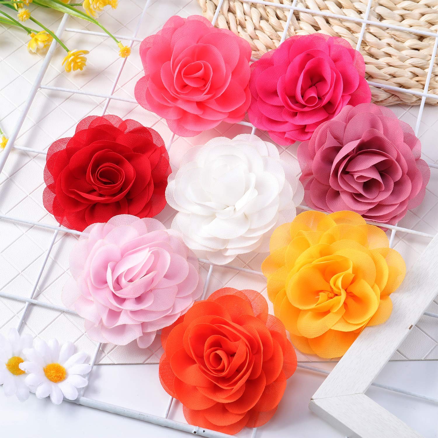WILLBOND 8 Pieces Dog Flowers Collar Pet 8 Cm / 3.15 Inches, Multi-color