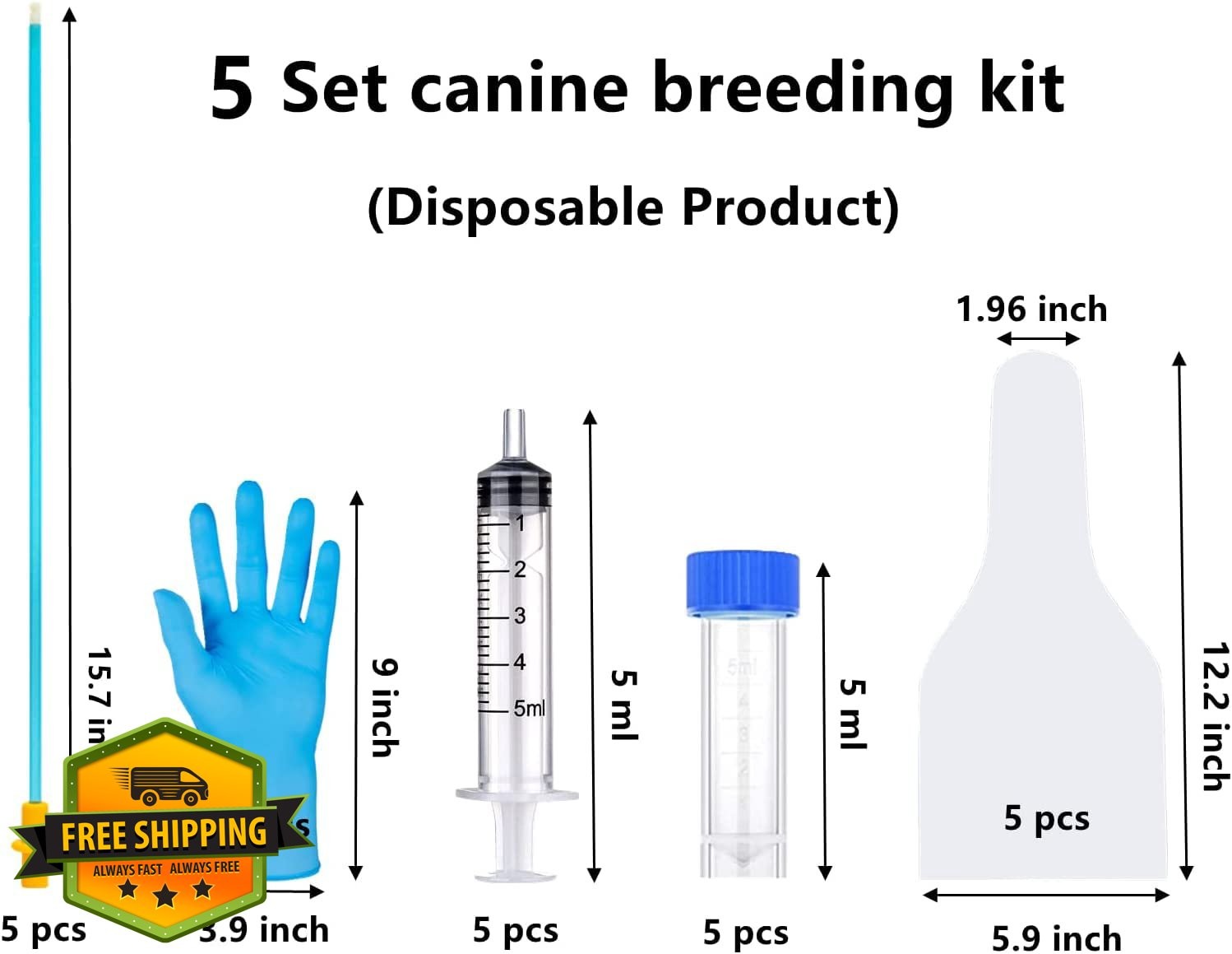Dog Breeding Kit AI Insemination Canine Supplies L 15.7 inch