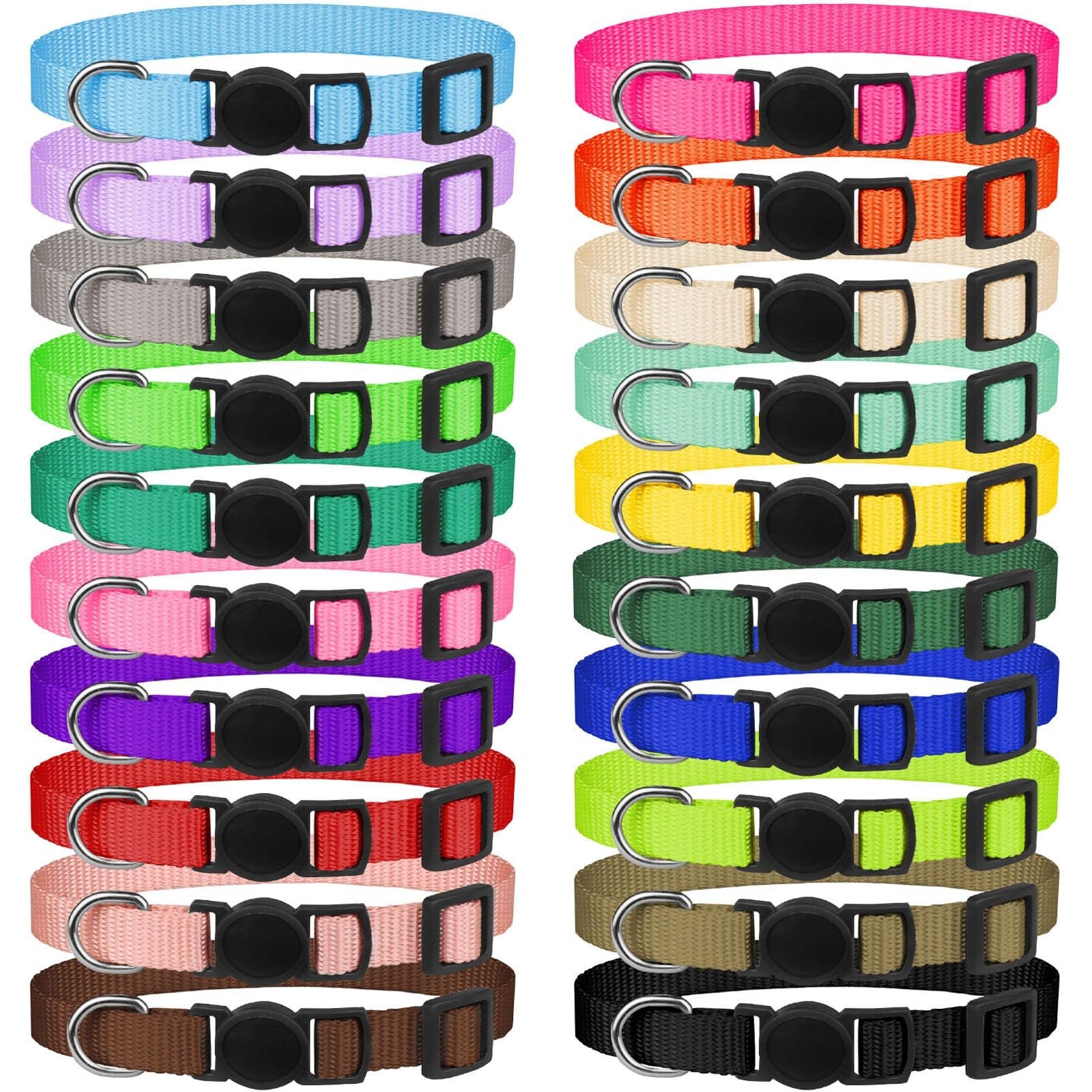 20 Pack Puppy Collars,Puppy Collars for Small Puppies Safety Buckle Soft Nylo…