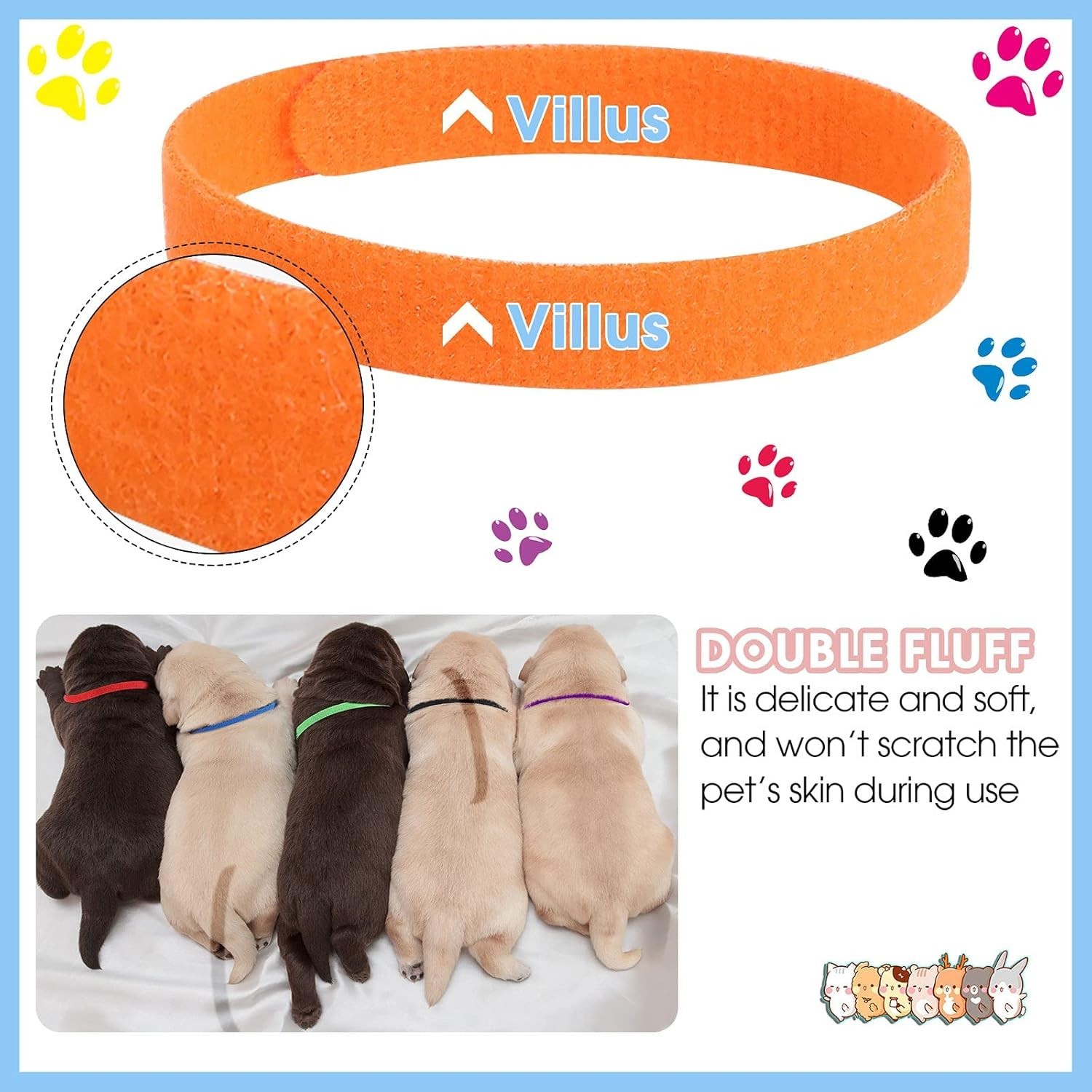 60 Puppy ID Bands in 20 Colors – Adjustable Whelping Collars