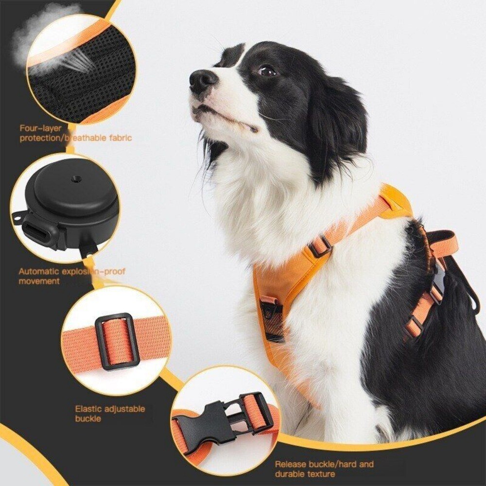 Dog Vest Traction Rope with Chest Back Integration – Elastic and Expansion-proof