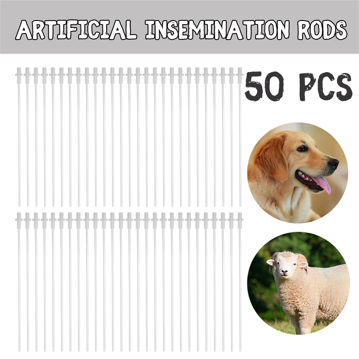 50/100pcs Canine Dog Goat Sheep Artificial Insemination Breed Whelp Catheter Rod