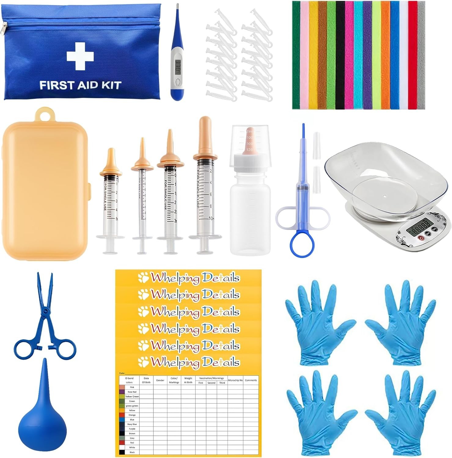 52pcs Puppy Whelping Supplies, Whelping kit, Puppies Birth, Kitten Dog Supplies,