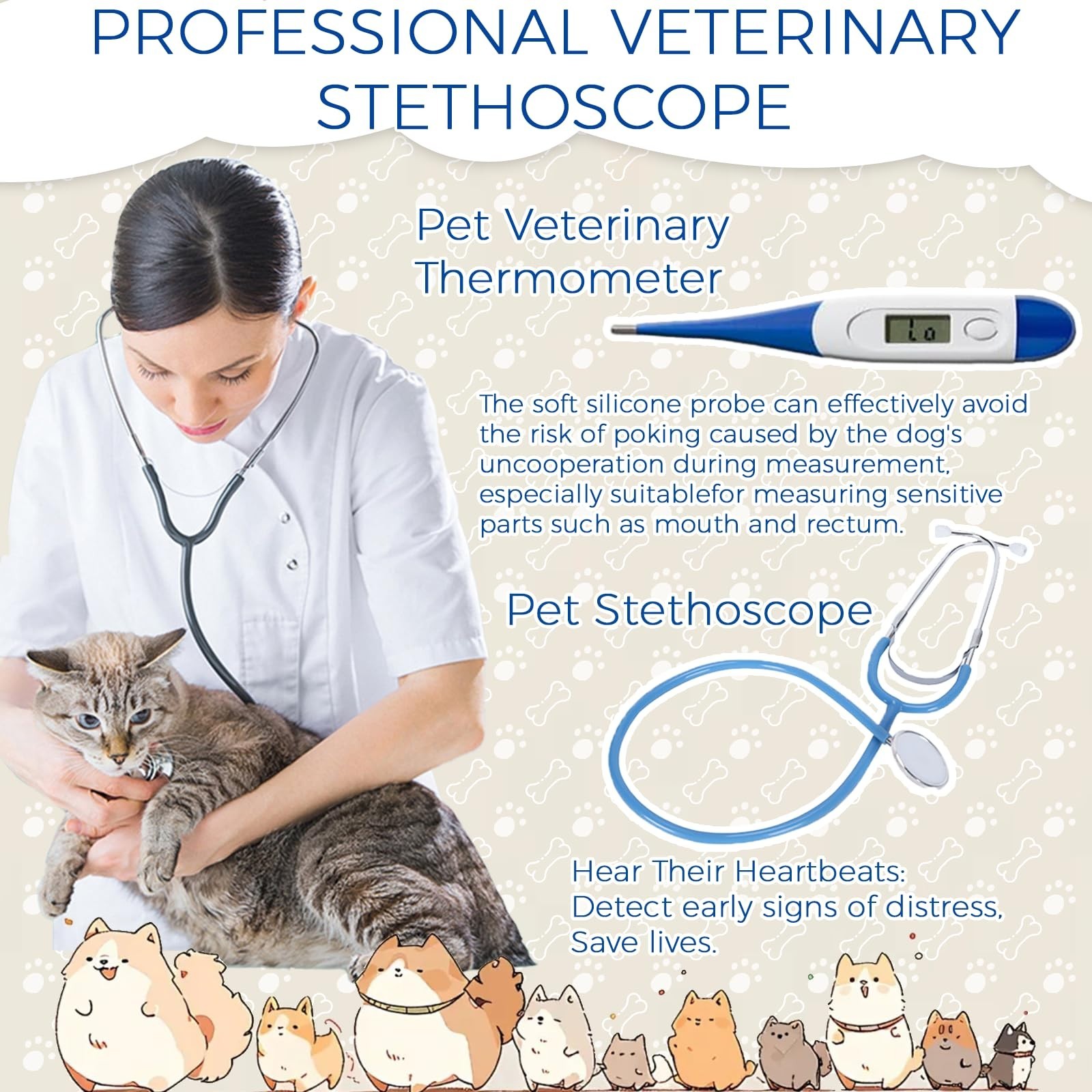 Whelping Kit for Puppies & Kittens – Essential Supplies, Collars, Thermometer &