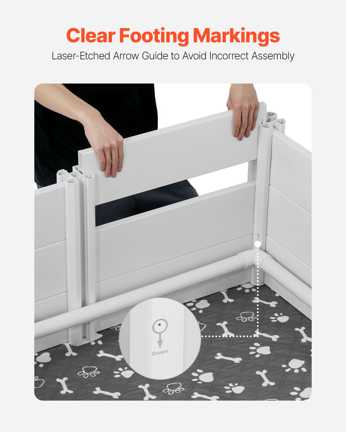 VEVOR Dog Whelping Box 48 x 48 x 18.1 in Height Adjustable Door for Large Dogs
