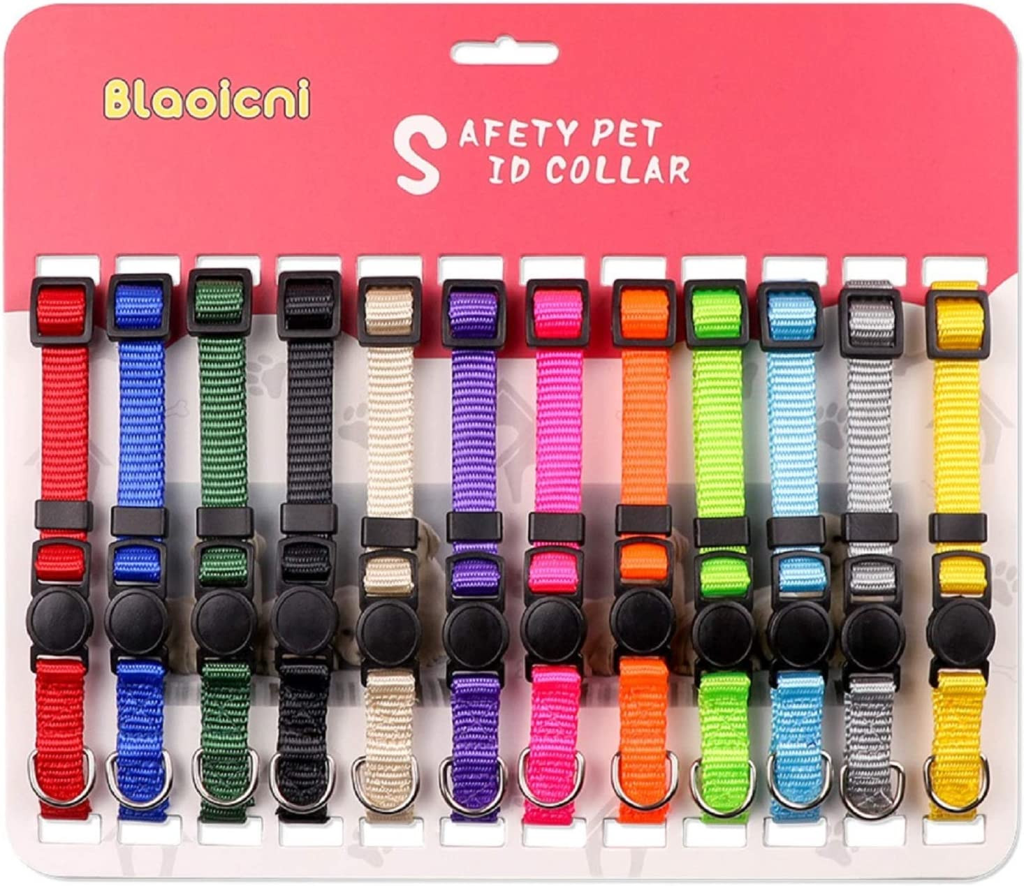 Puppy ID Collar Identification Soft Nylon Adjustable Breakaway Safety Whelping
