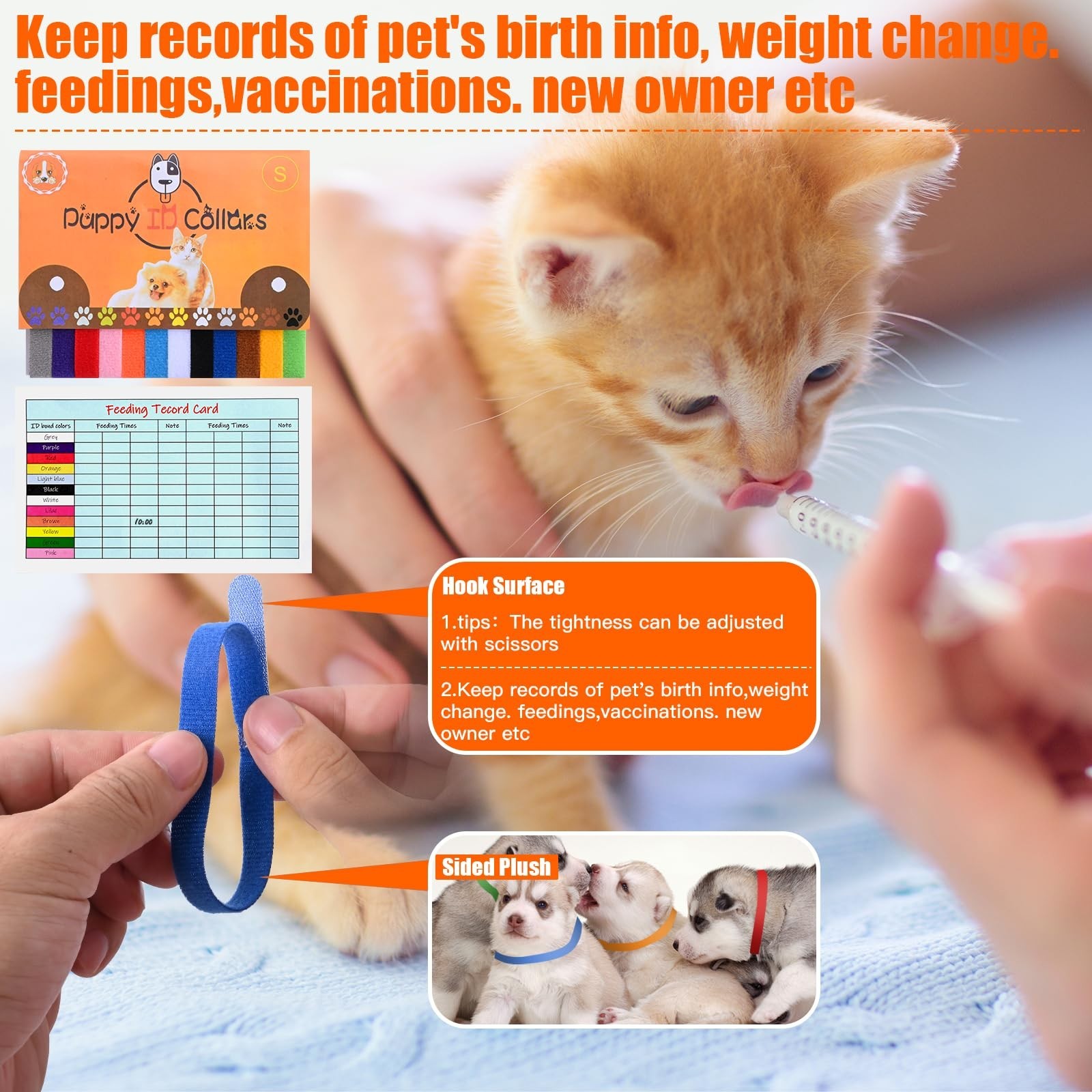 Whelping Kit for Puppies & Kittens – Birthing Supplies, Feeding Set, Collars, Bo