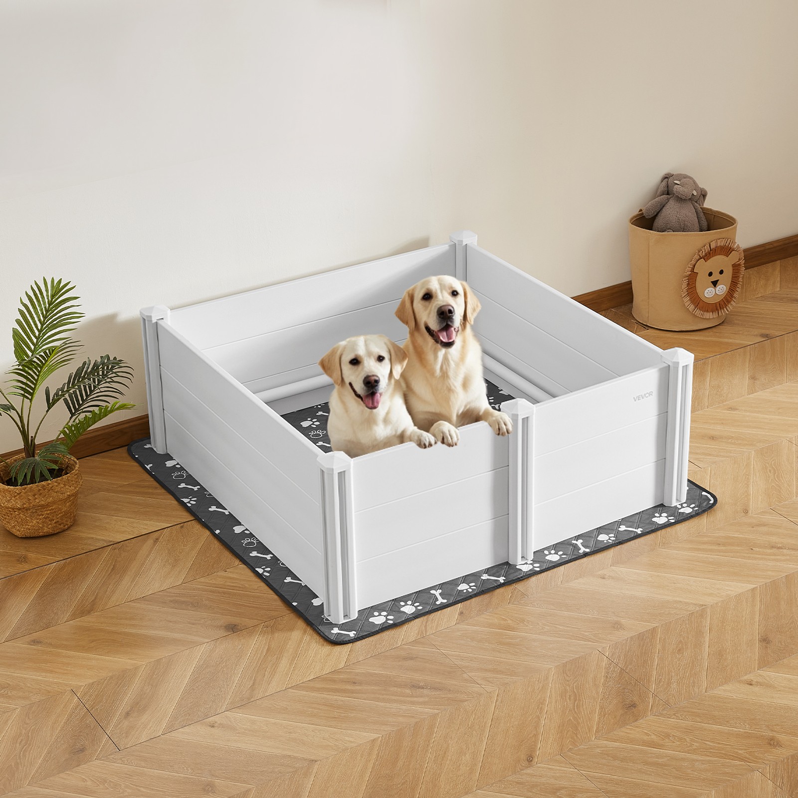 VEVOR Dog Whelping Box 48 x 48 x 18.1 in Height Adjustable Door for Large Dogs