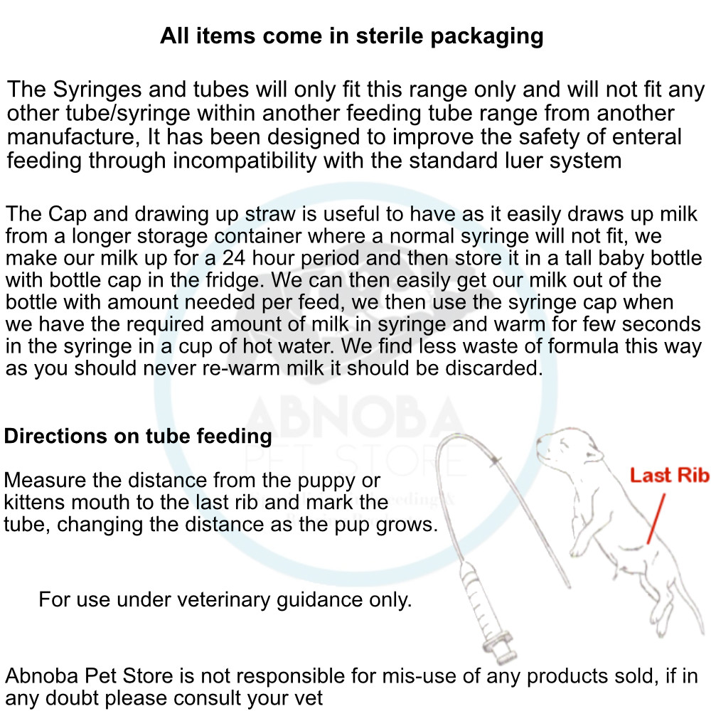 Sterile Tube Feeding Kit & Milk Whelping Puppy Kitten Small Animal 4 5 6 or 8 Fr