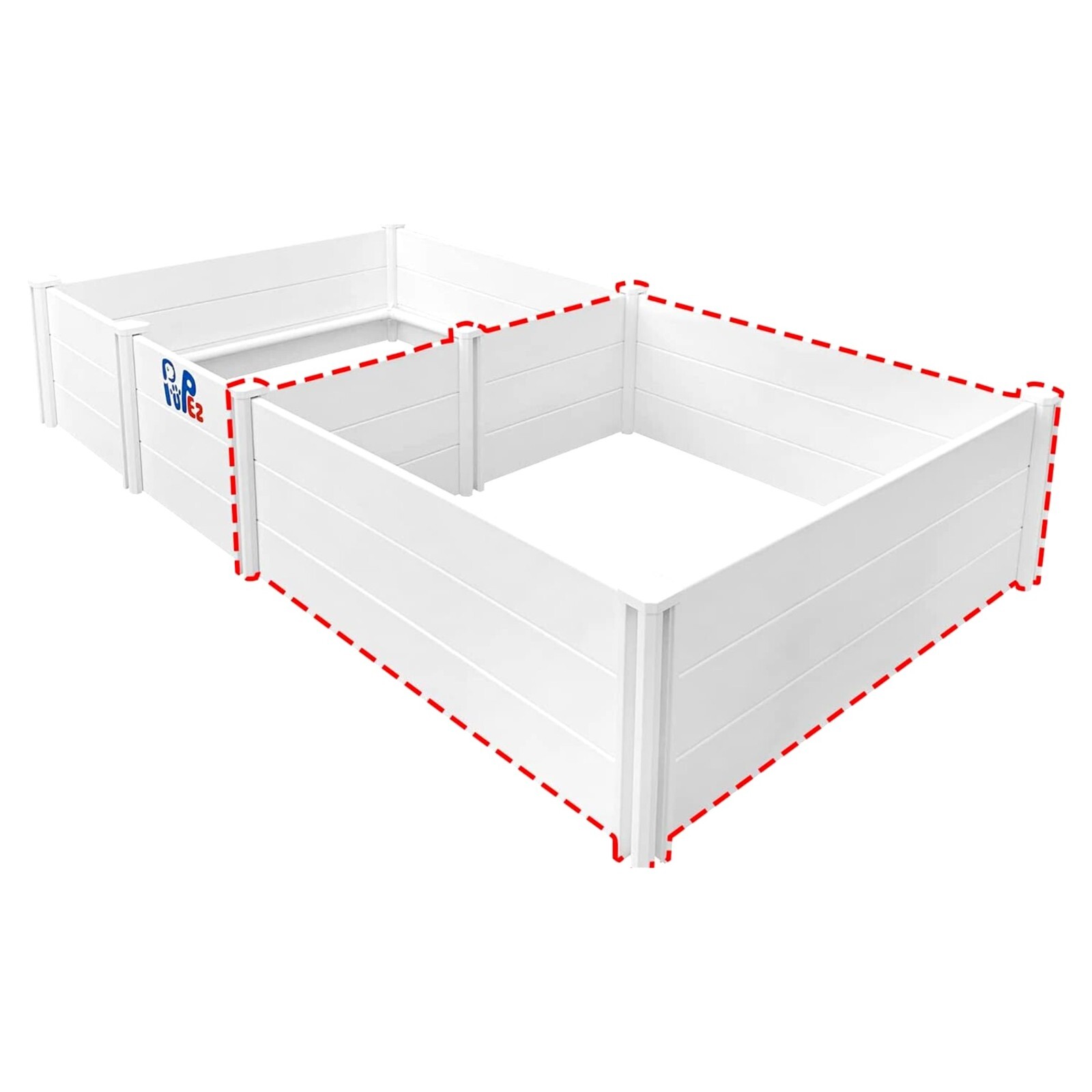 Whelping Box for Dogs| Large Medium All Dogs (48″x48″x18″ Extension ONLY) WHITE