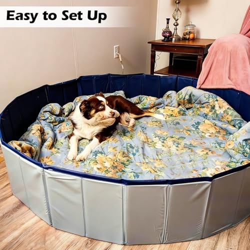 Dog Whelping Box,Dog Whelping Box Pool,Whelping Box for 47″ Dia.x12″ H Grey