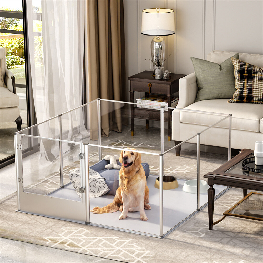 XXL Large Dog Playpen Acrylic Enclosure Heavy Duty Pet Fence Cage Whelping Box