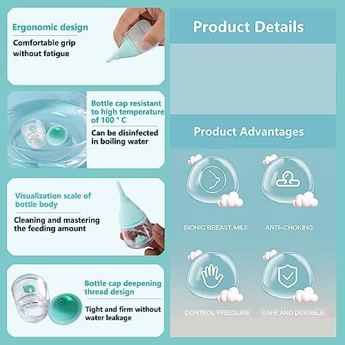 Kitten Bottles for Nursing,Puppy Bottles for Nursing 4 Count (Pack of 1) Blue