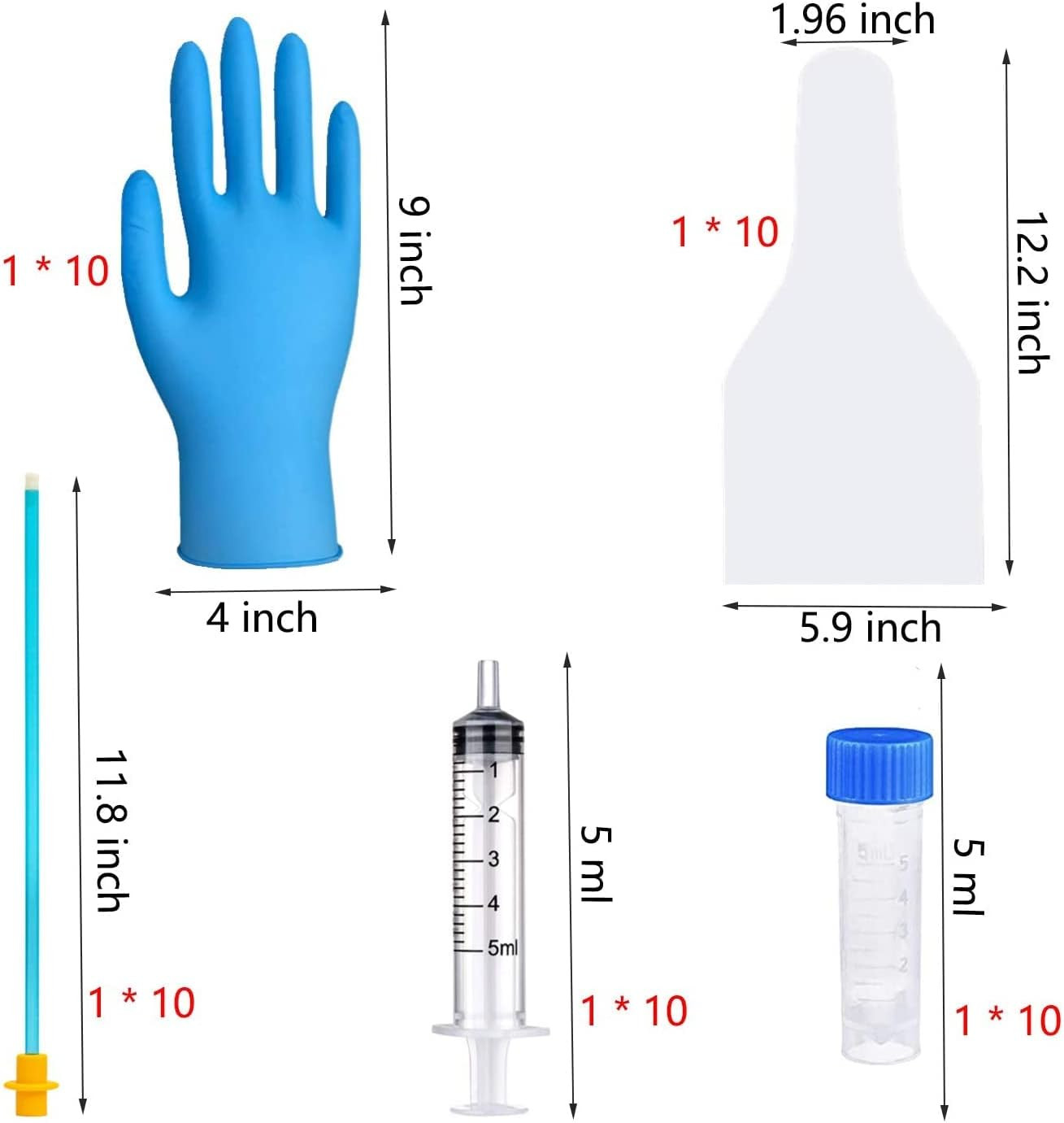 10 Set AI Artificial Insemination Dog Breeding Kit, Canine Breeding Kit, Dog Ins