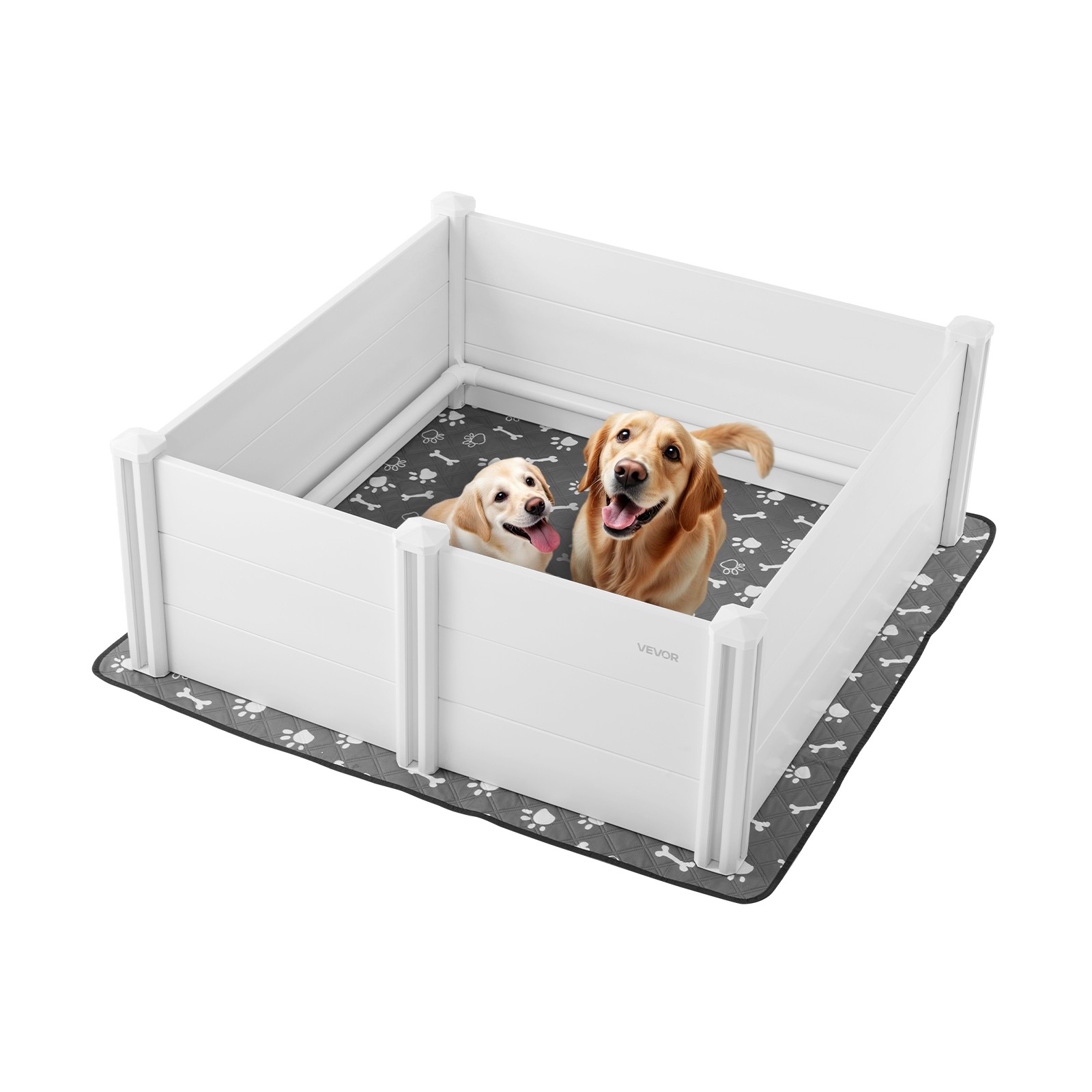 VEVOR Dog Whelping Box 48 x 48 x 18.1 in Height Adjustable Door for Large Dogs