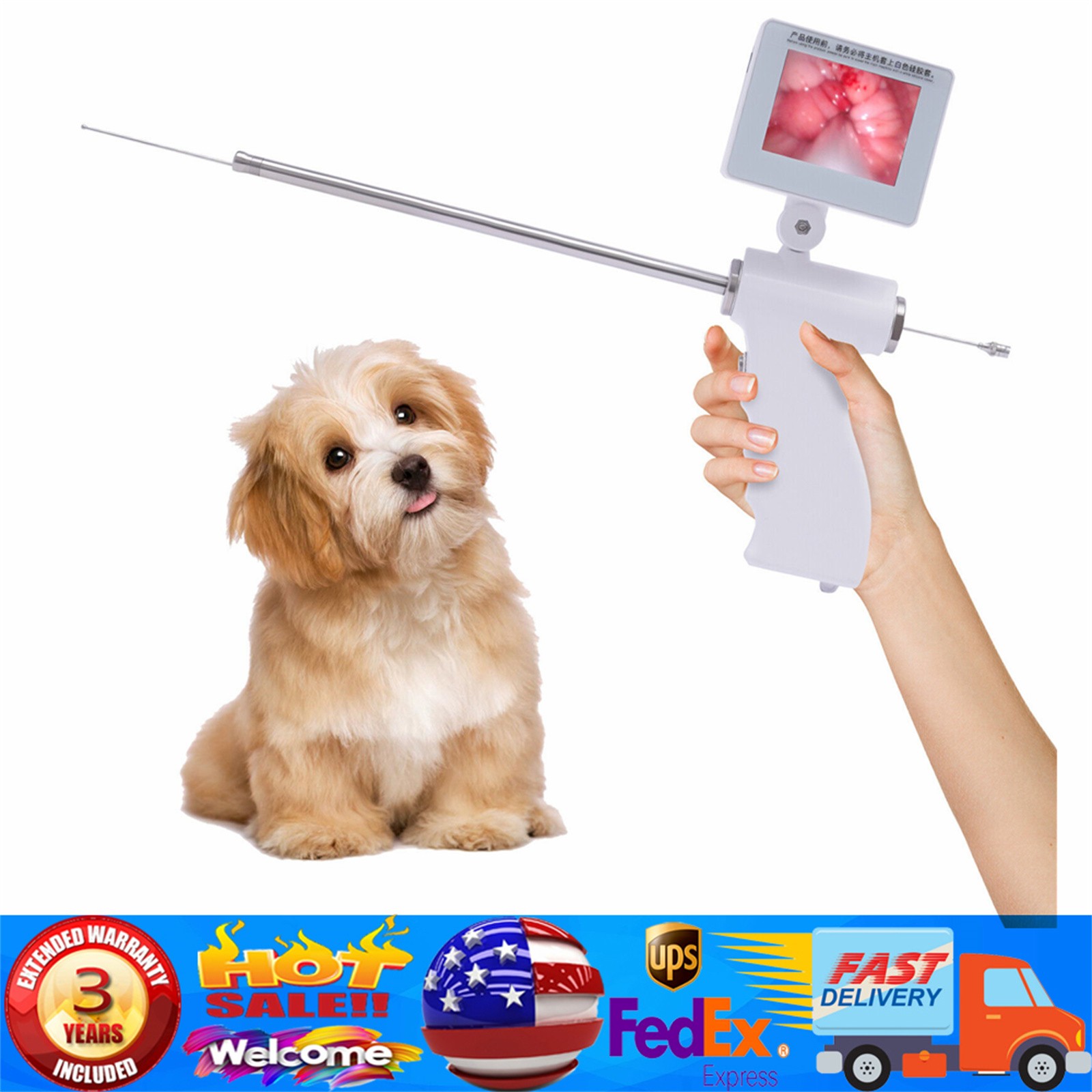 Visual Artificial Insemination AI Gun Breeding Device Dog Endoscope Breeding Kit