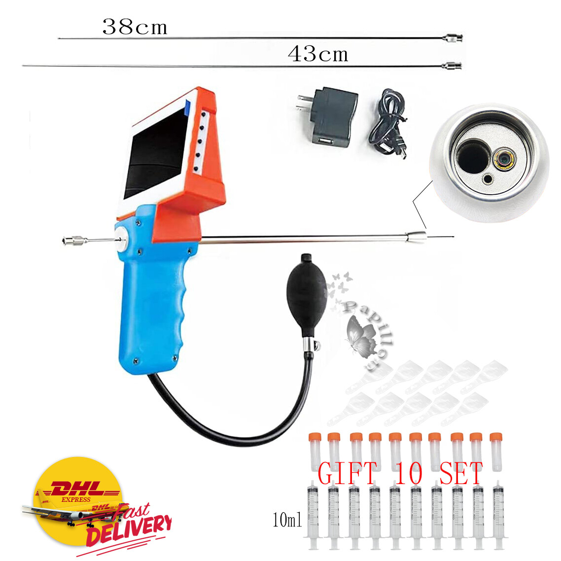Dog Artificial Insemination AI Gun Breeding Device Visual Endoscope Veterinary