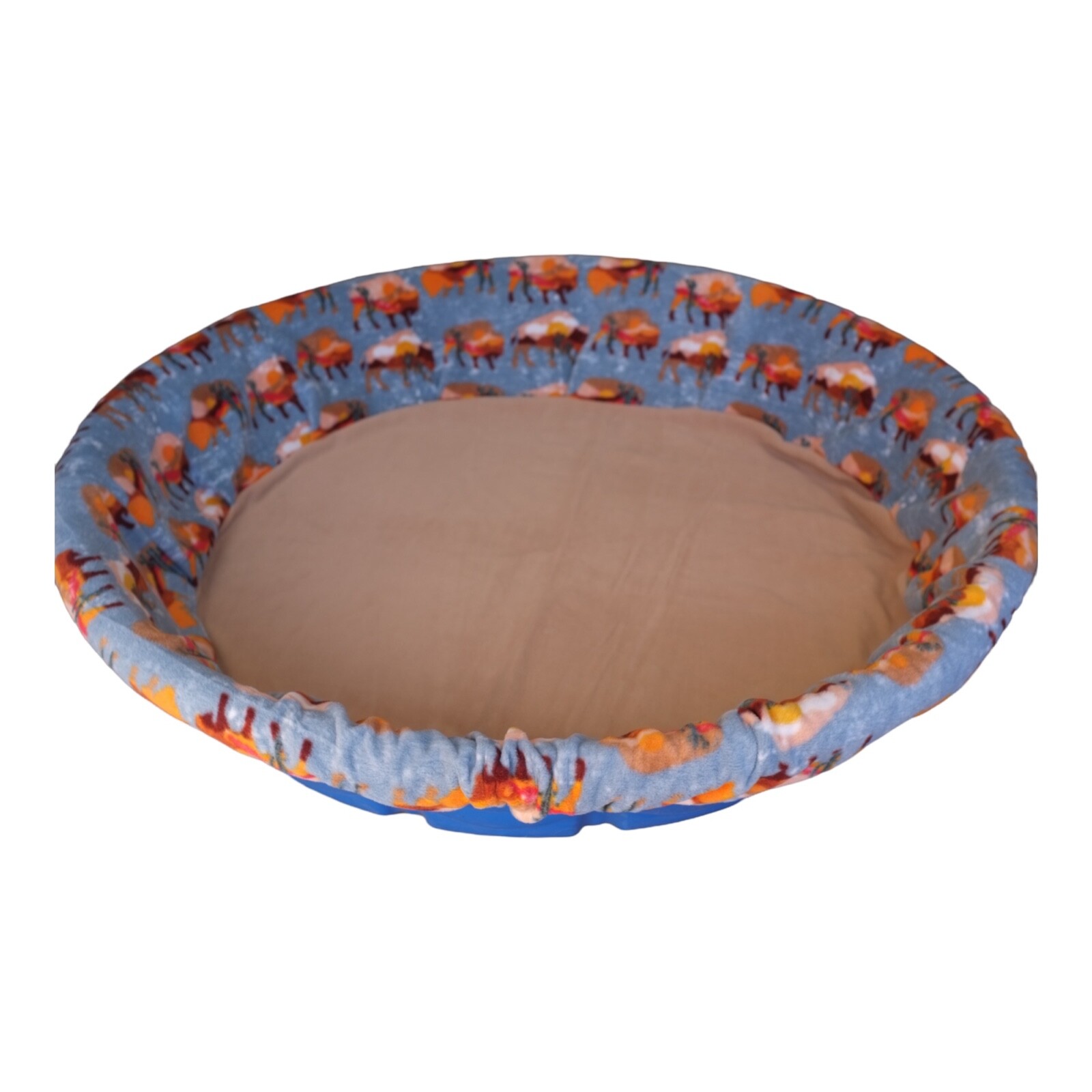 LARGE “Desert Buffalo” Handmade Fleece Whelping Kiddie Pool Liner for Puppies