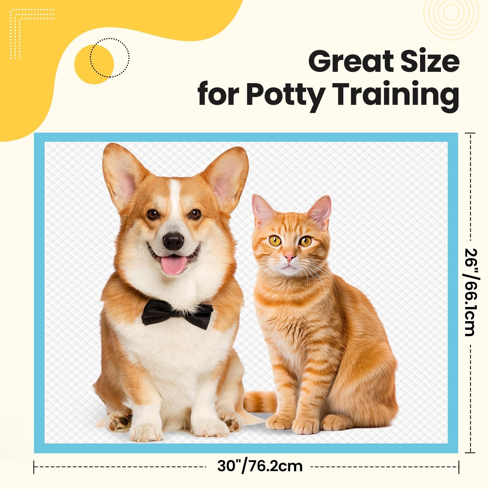 Puppy Pads 100 Count 30″x26″, Great Value Potty Pads for Dogs XL, Large Pee P…