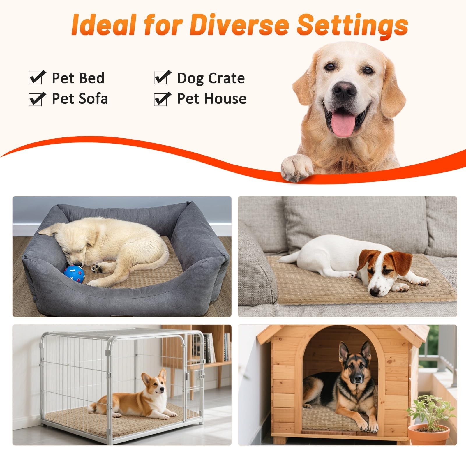 Heated Cat Bed, Waterproof Heated Cat Dog Bed with Adjustable Temperature & T…