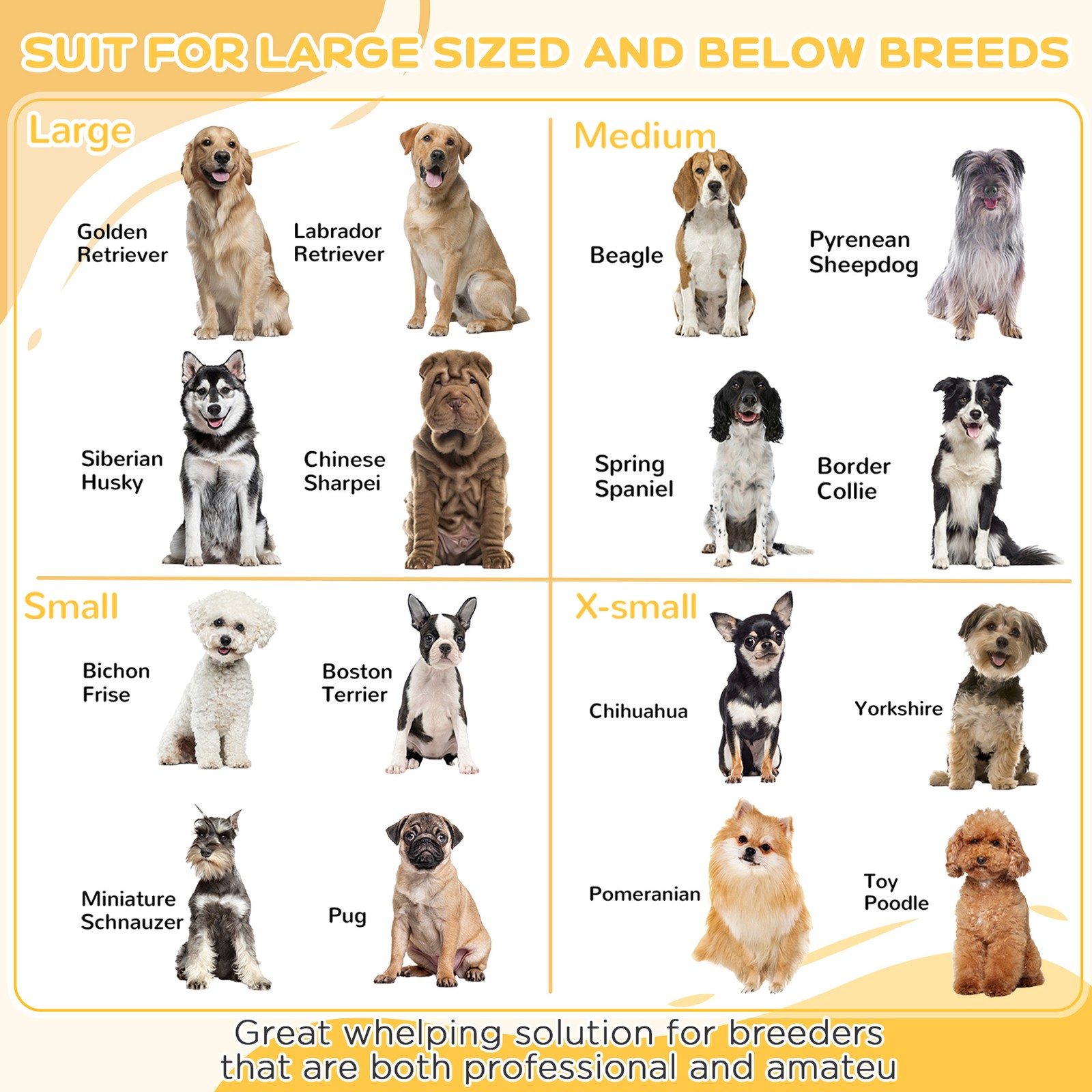 Whelping Box for Dogs with Pee Pad, Pet Playpen, 41″ x 39″