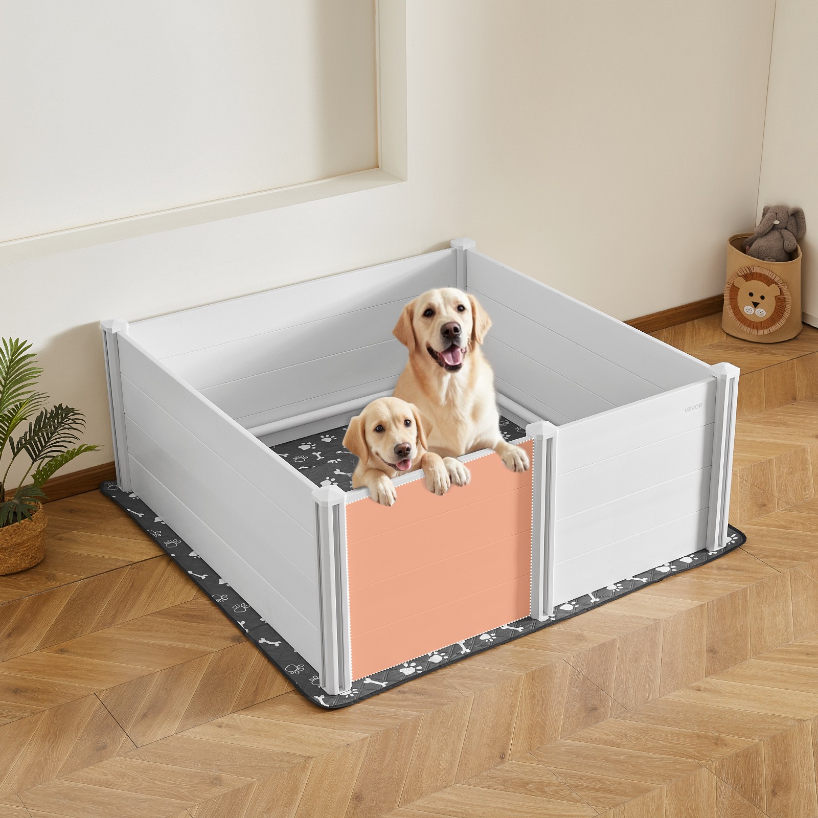 VEVOR Dog Whelping Box 60x60x24in with HeightAdjustable Door for Extra Large Dog