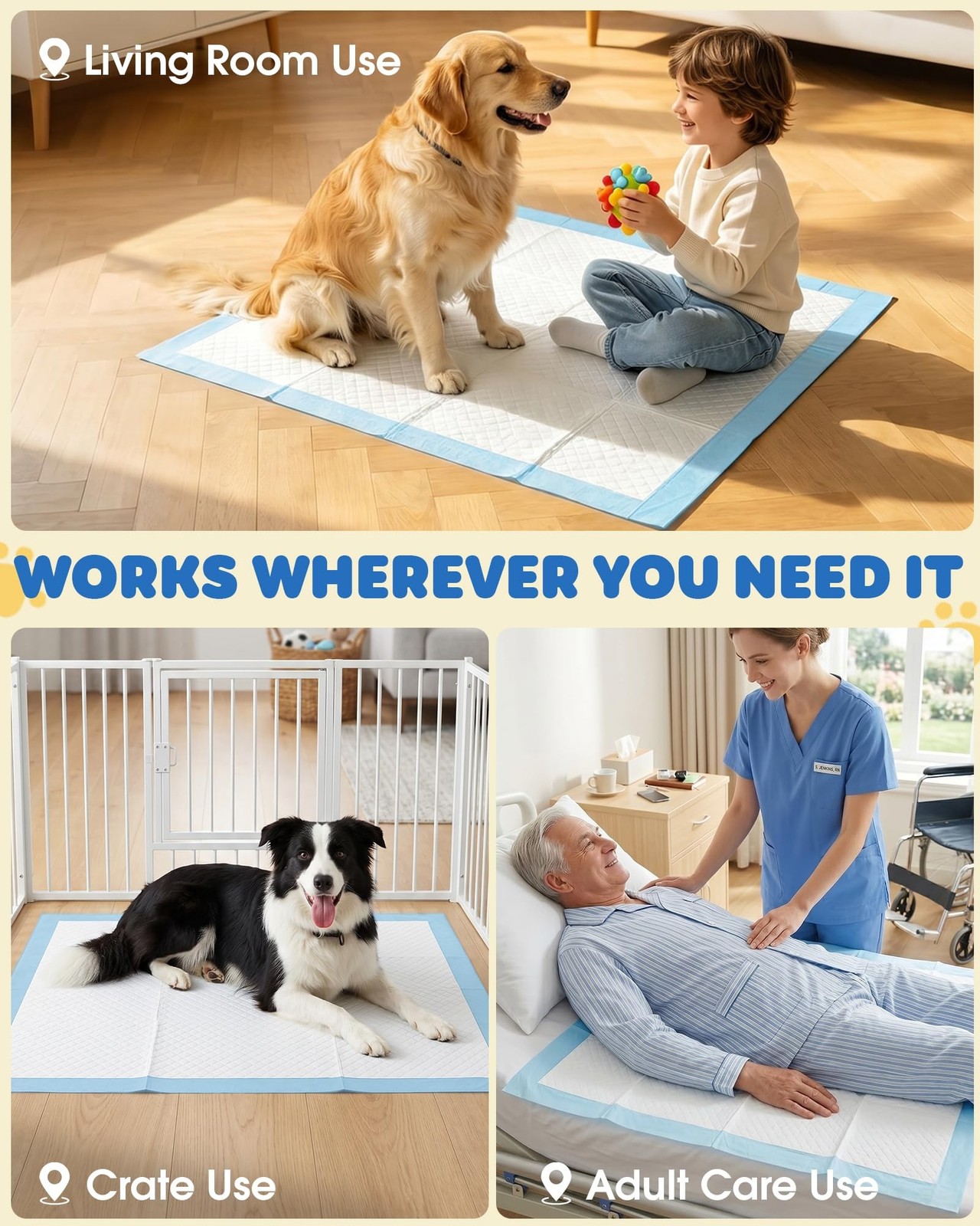 Powools Puppy Pads – XL 34” x 28” Dog Training Pads with Fast Absorb Core &…