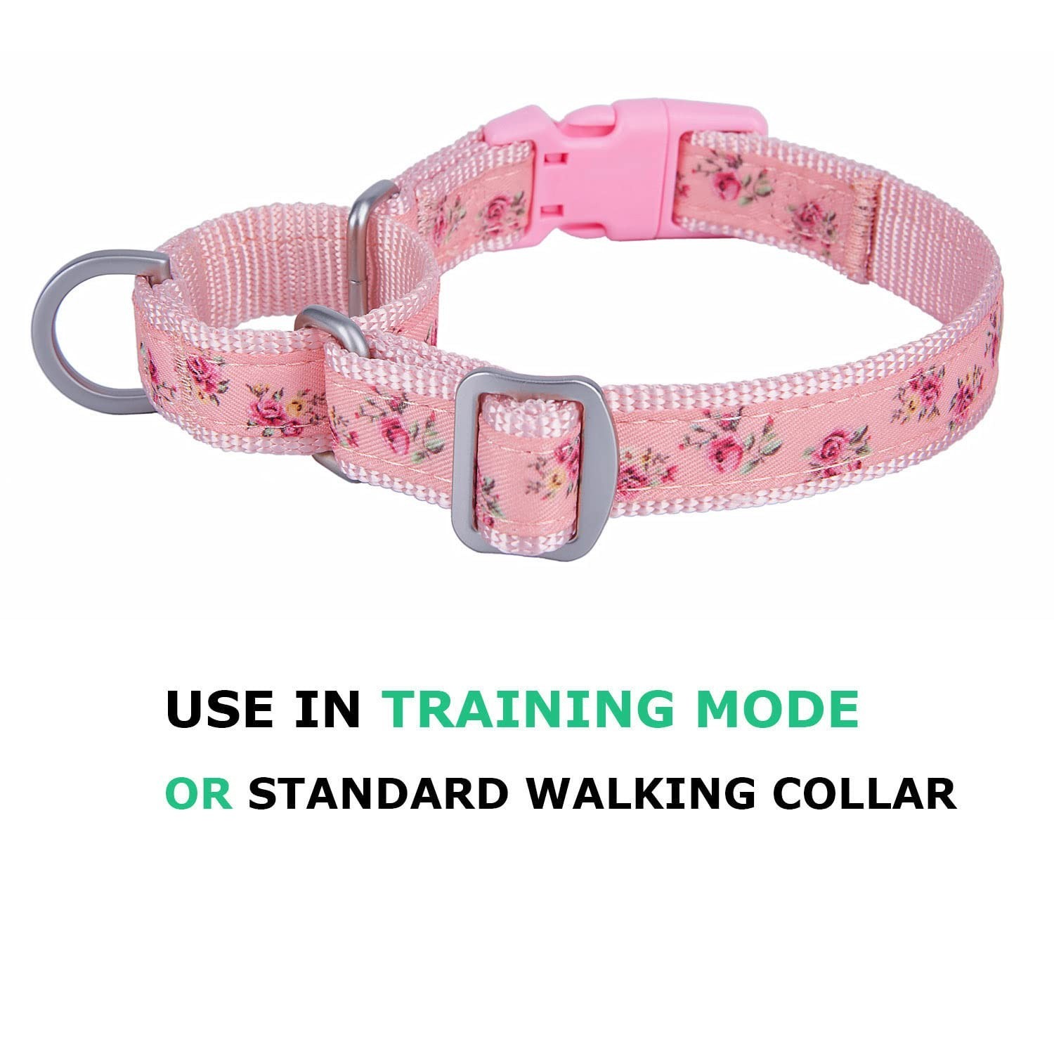 Martingale Dog Collars with Quick Snap Buckle in Floral Print Flower Nylon No…