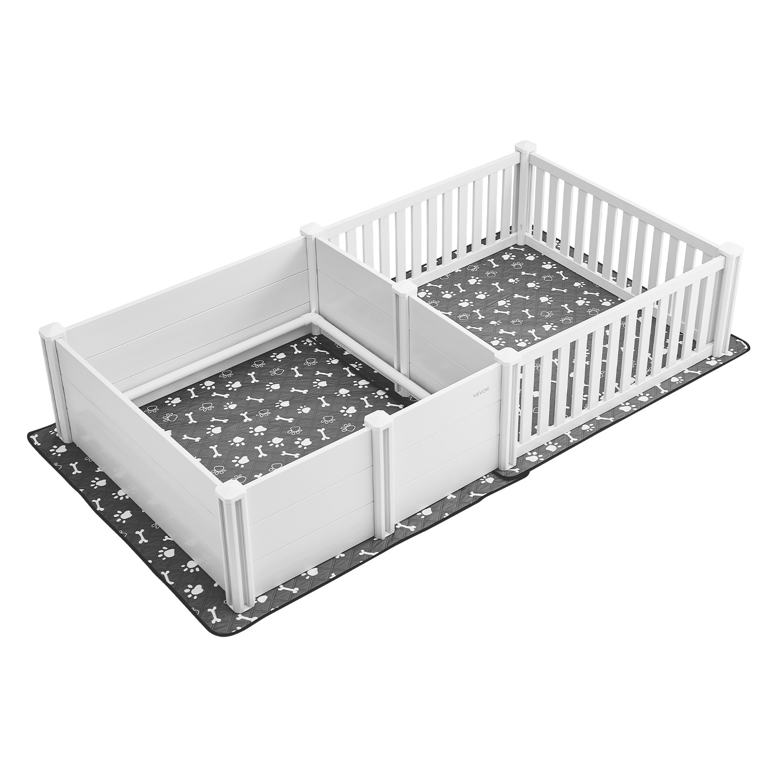 VEVOR Dog Whelping Box 93.3×48.4×18.1 in Height Adjustable for Extra Large Dogs