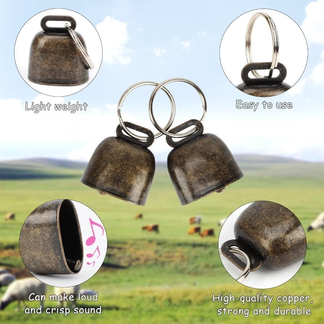 5 Pack Goat Collars with Bells Horse Sheep Grazing Cow Bells Adjustable Nylon