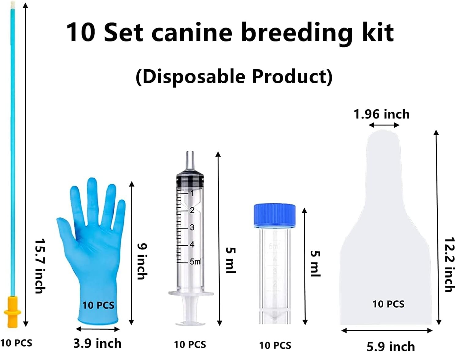 10 Set AI Artificial Insemination Dog Breeding Kit, Canine Breeding Kit, Dog