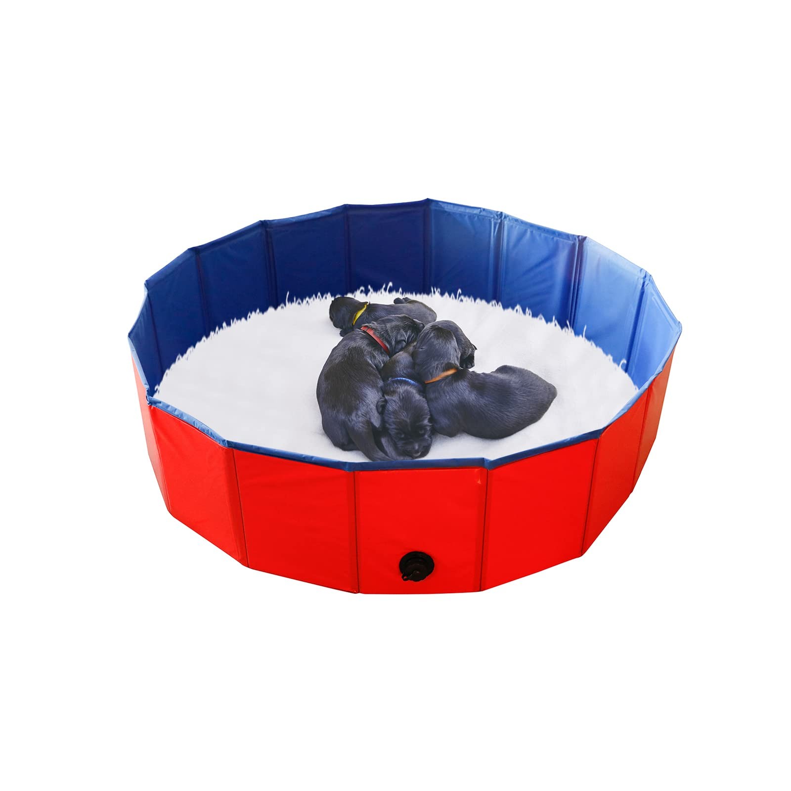 Artilife Whelping Pen for Dogs,Whelping Box 32inch Dia.x8inch H(80x20cm), Red