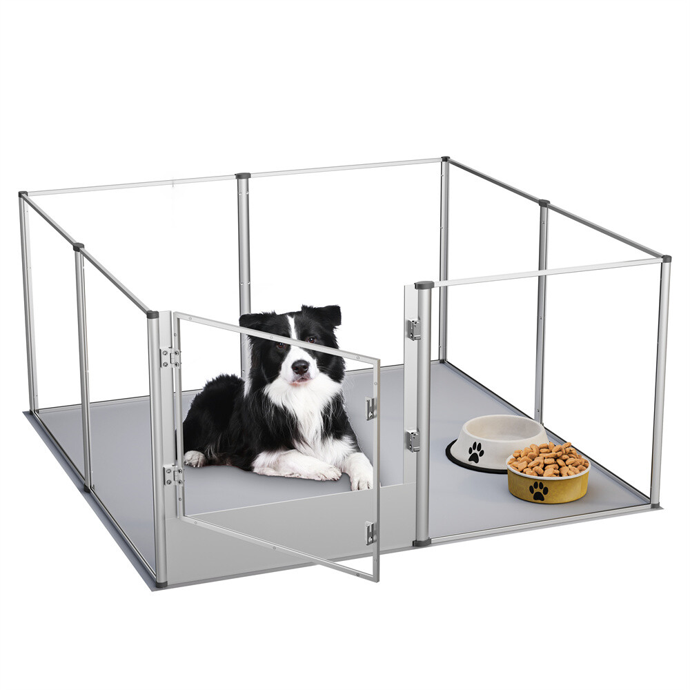 XXL Large Dog Playpen Acrylic Enclosure Heavy Duty Pet Fence Cage Whelping Box