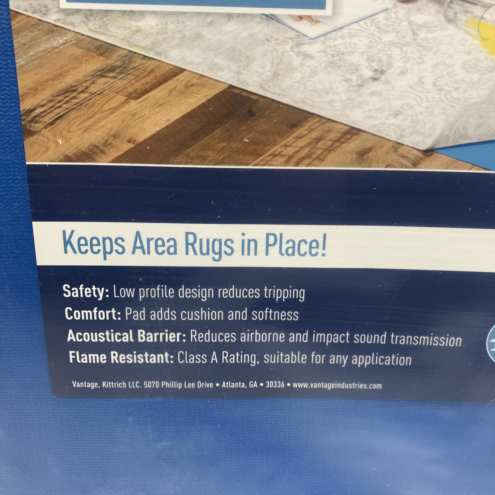 Aquapad waterproof nonstick Non-Slip Rug pad 6′ x 9′ Blue