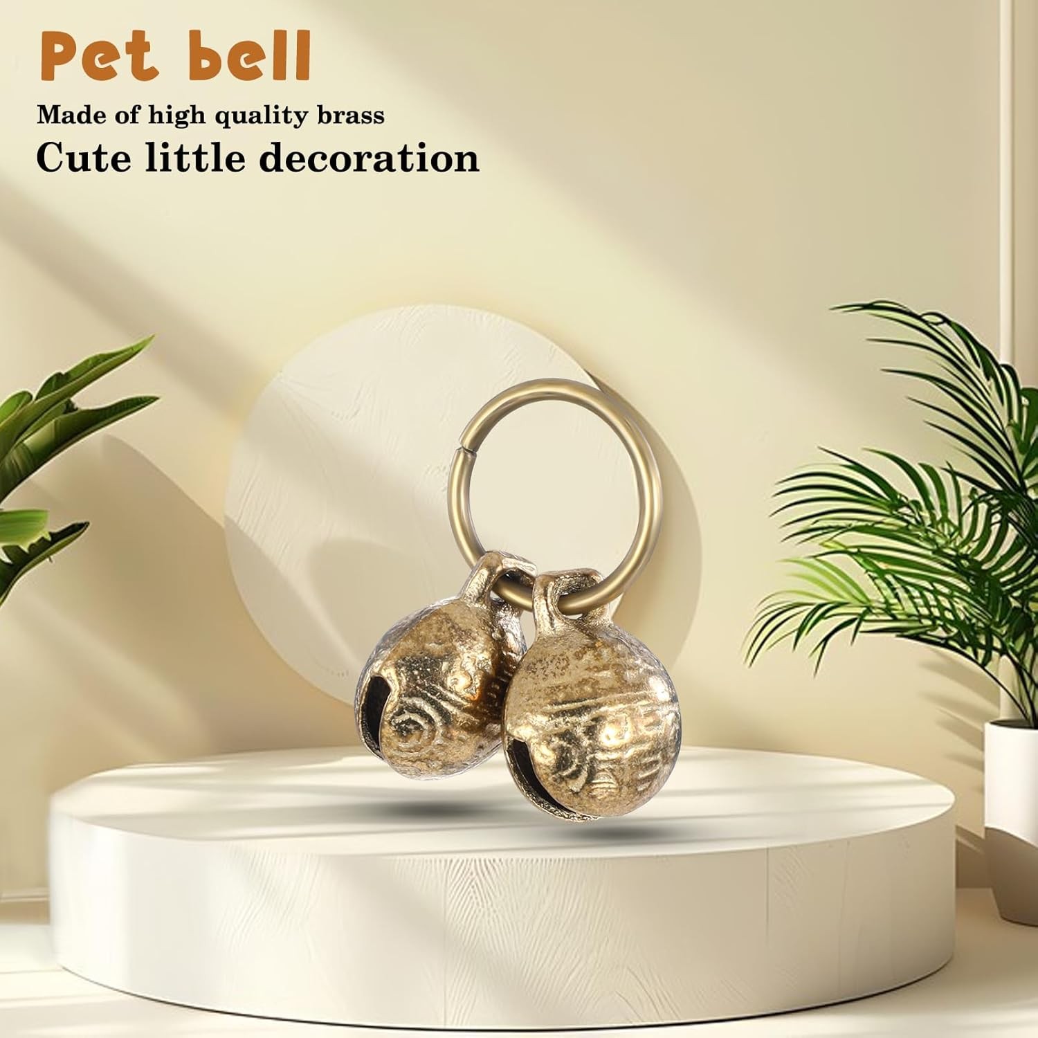 Copper Bell for Dog Collar, 4 PCS Brass Bells Extra Loud Collar Small