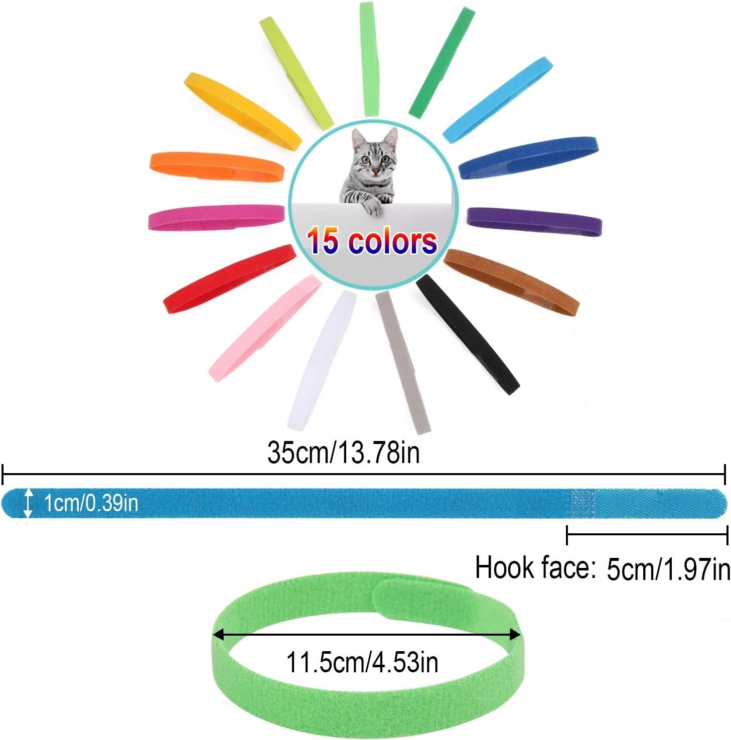 Comfortable Double-Sided Whelping Collars – 15 Colors for Newborn Dogs & Cats