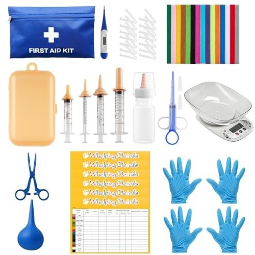 Whelping Supplies Kit 52 Pieces Puppy Kitten Newborn Birth Feeding Bottle Scale