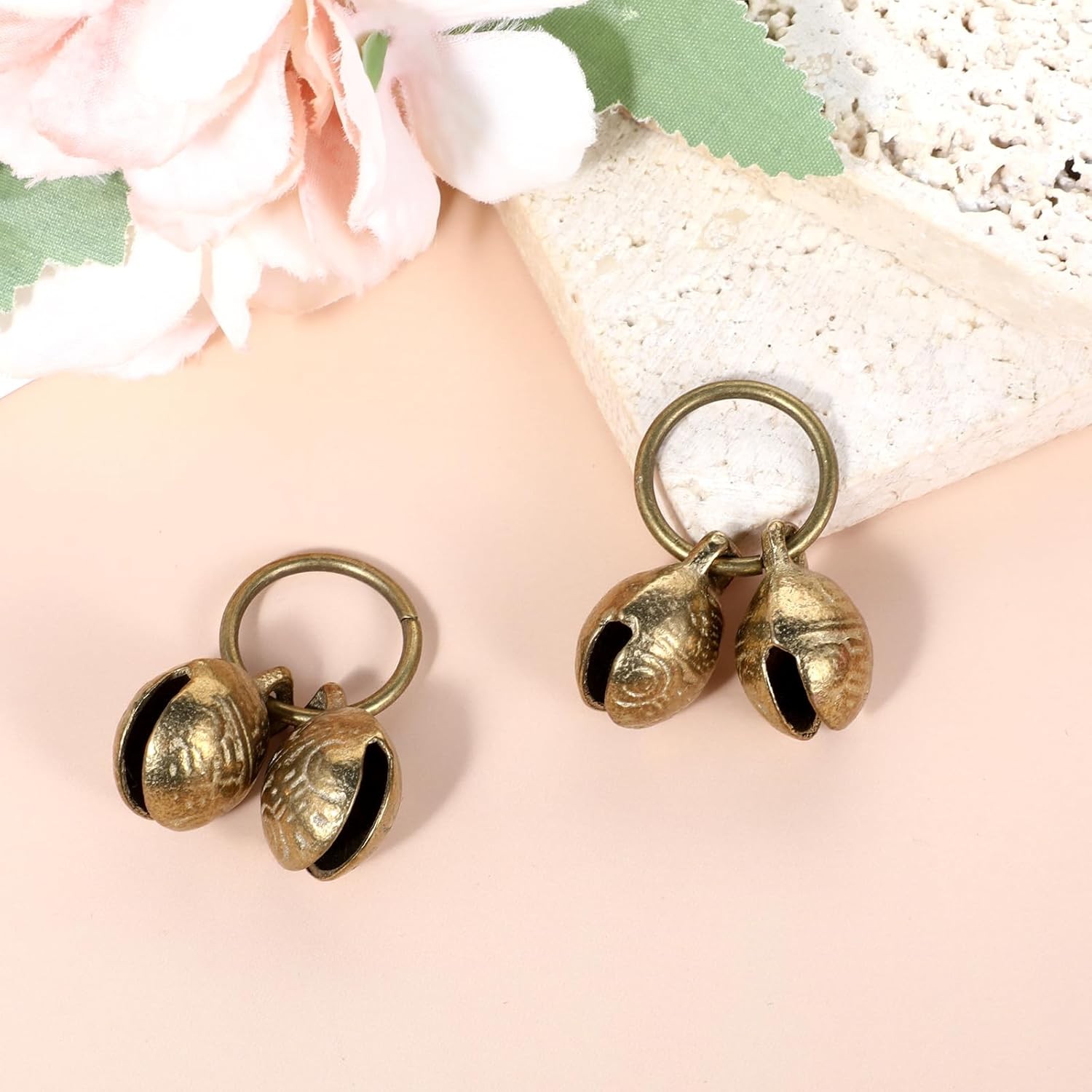 Copper Bell for Dog Collar, 4 PCS Brass Bells Extra Loud Collar Small