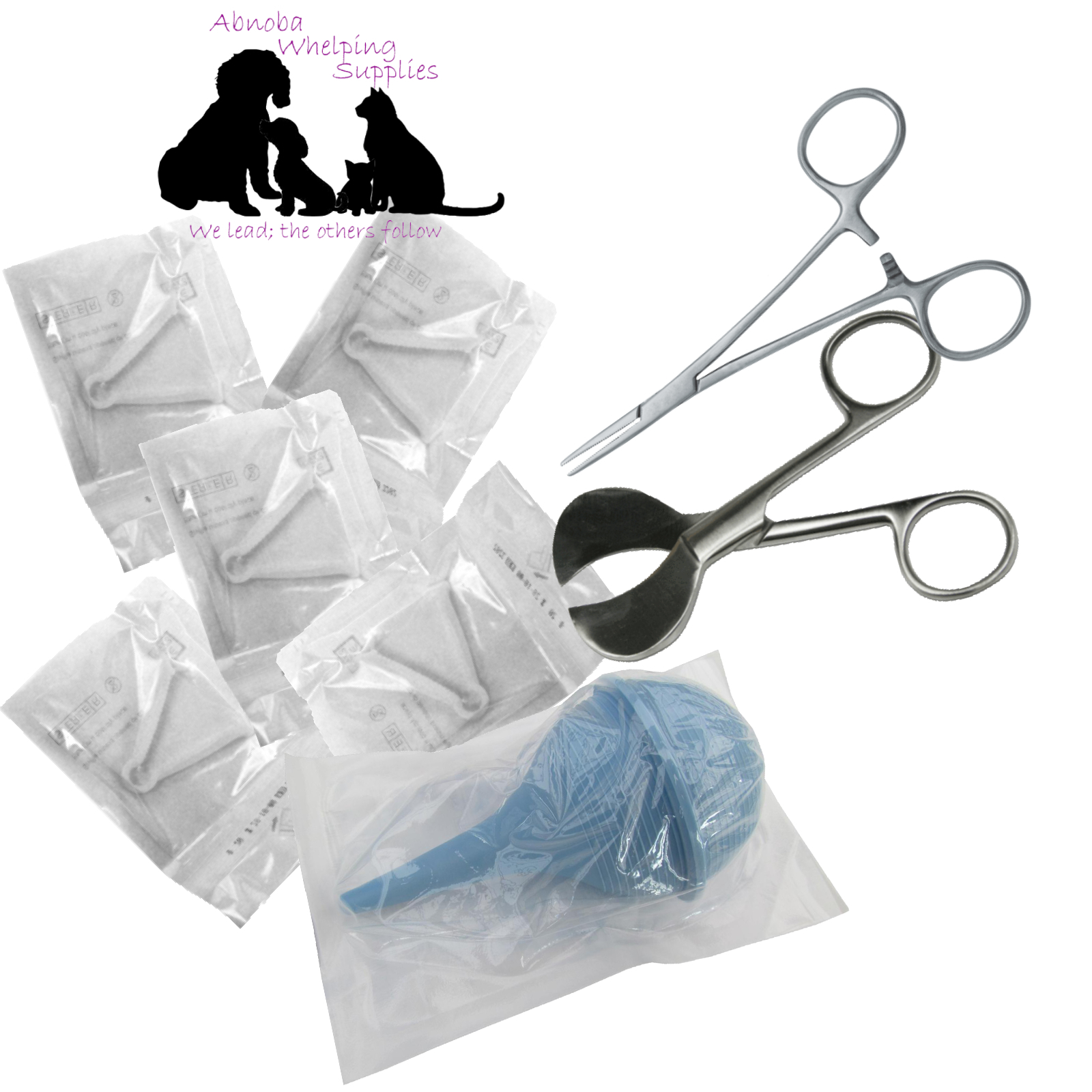 Whelping Kit Aspirator Forceps Cord Scissors Sterile Clamp Pup Kitten Life Drops