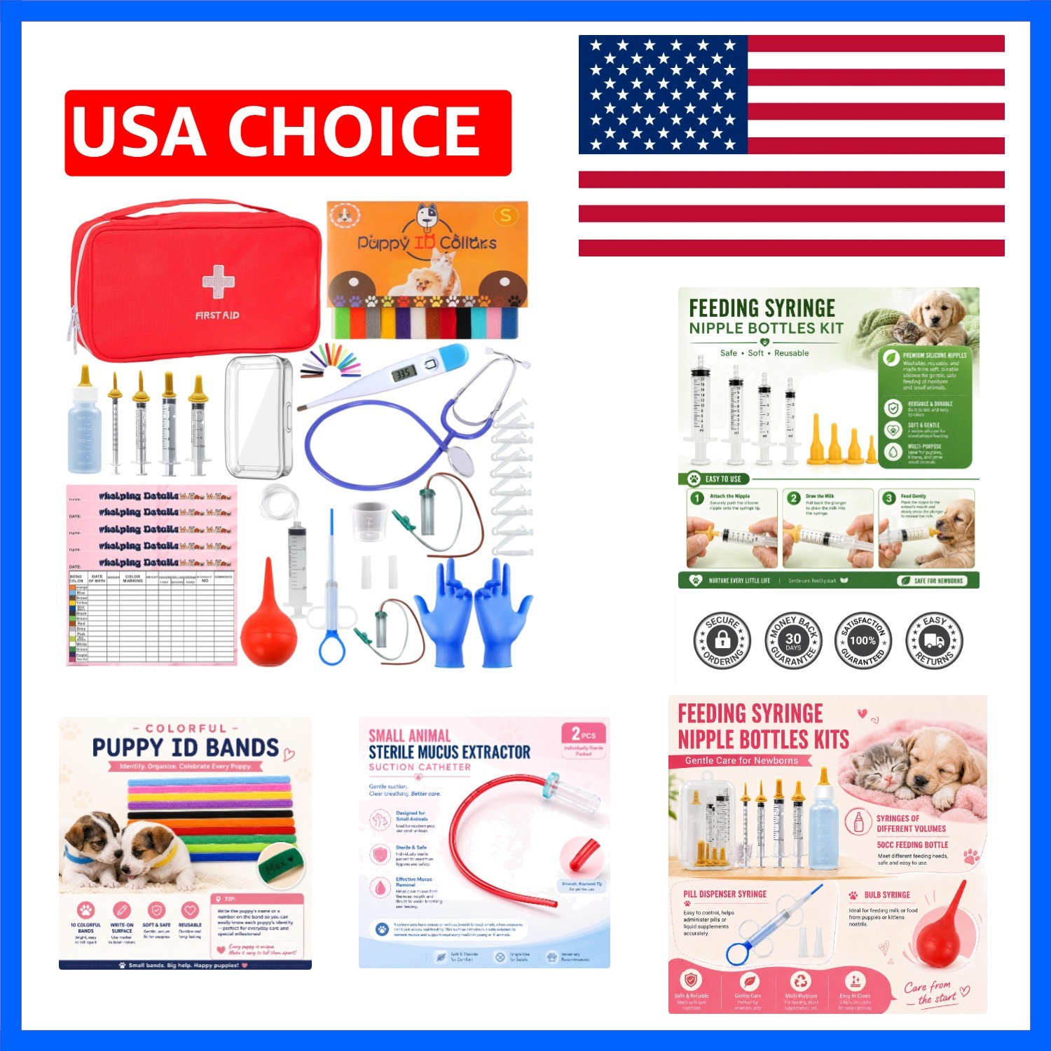 All-in-One Whelping Supplies Kit for Puppies and Kittens – 15.7 Oz of Essentials
