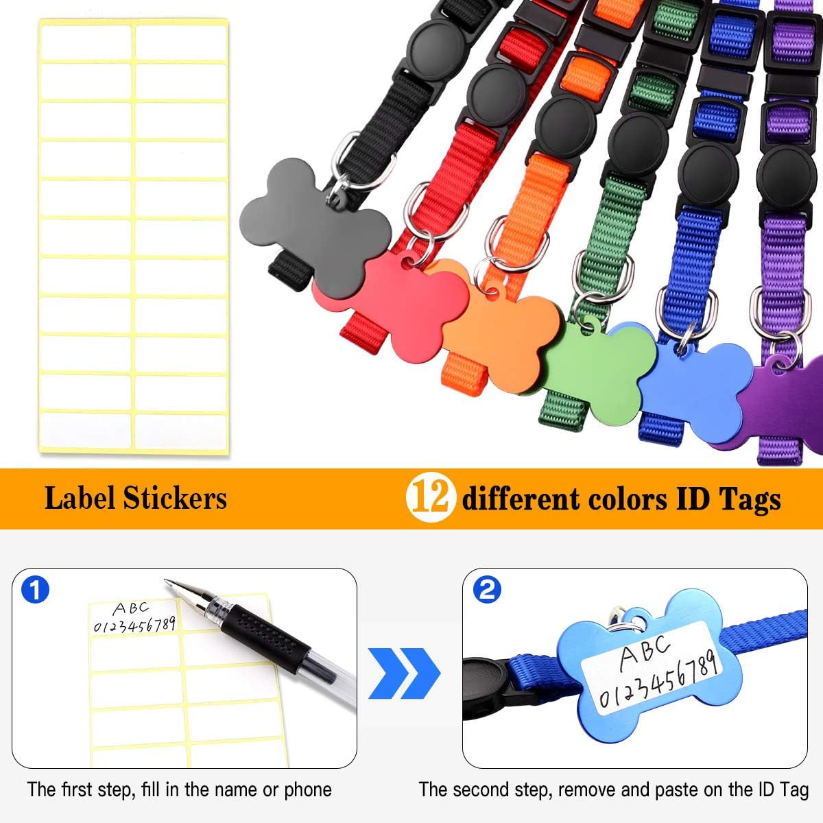 Upgraded Puppy Collars for Litter Puppy ID Collars Whelping Supplies Soft Nylon