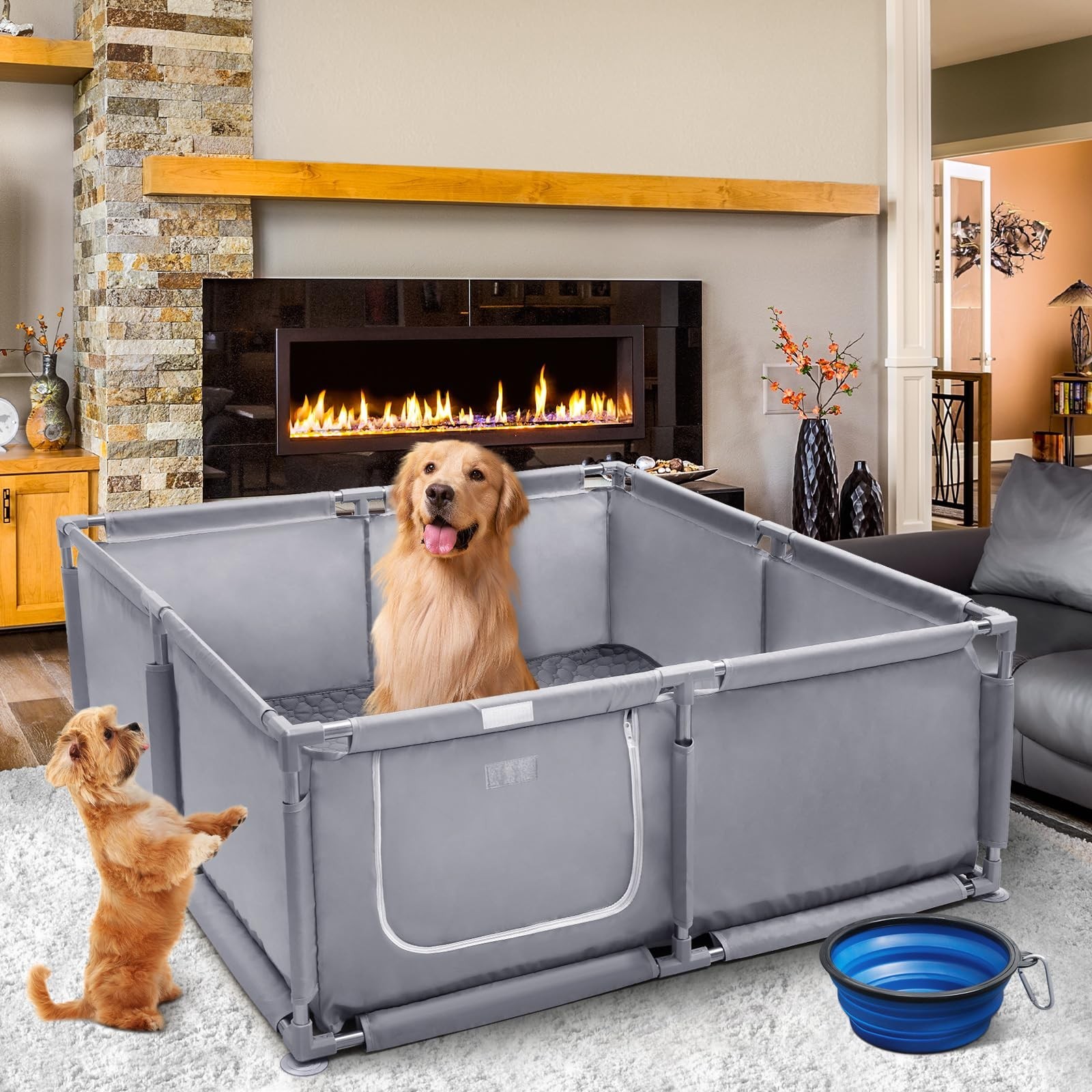 Whelping Box for Dogs and Puppies 48x48x18 inch Pet Whelping Box with Washabl…