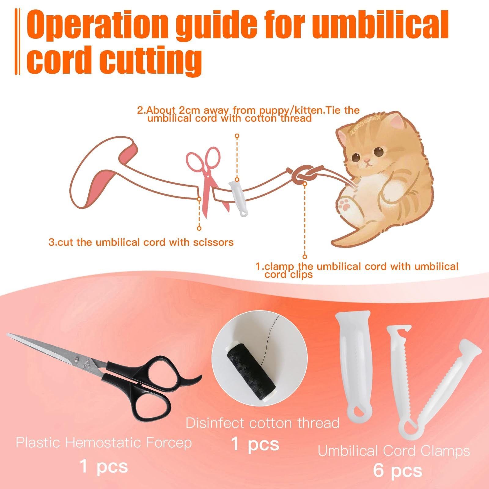 Whelping Kit for Puppies & Kittens – Birthing Supplies, Feeding Set, Collars, Bo