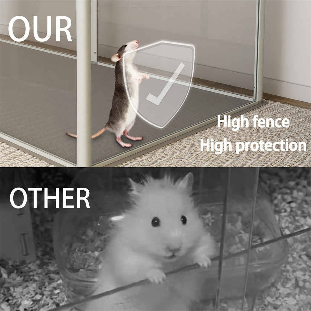 6/8 Panels XXL Dog Playpen Acrylic Pet Whelping Box Deep Fertility Cage Lockable
