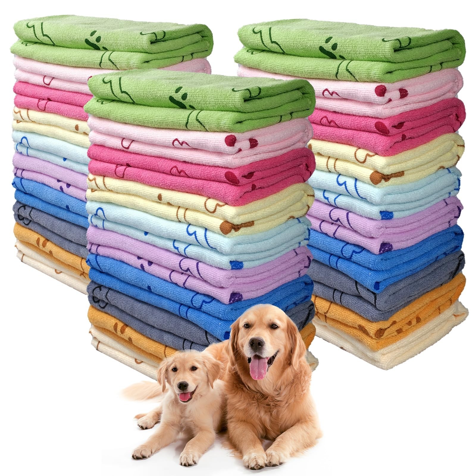 30 Pcs Dog Towels for Drying Dogs Bulk 20 x 40 Inch Quick Drying Pet Bath Tow…