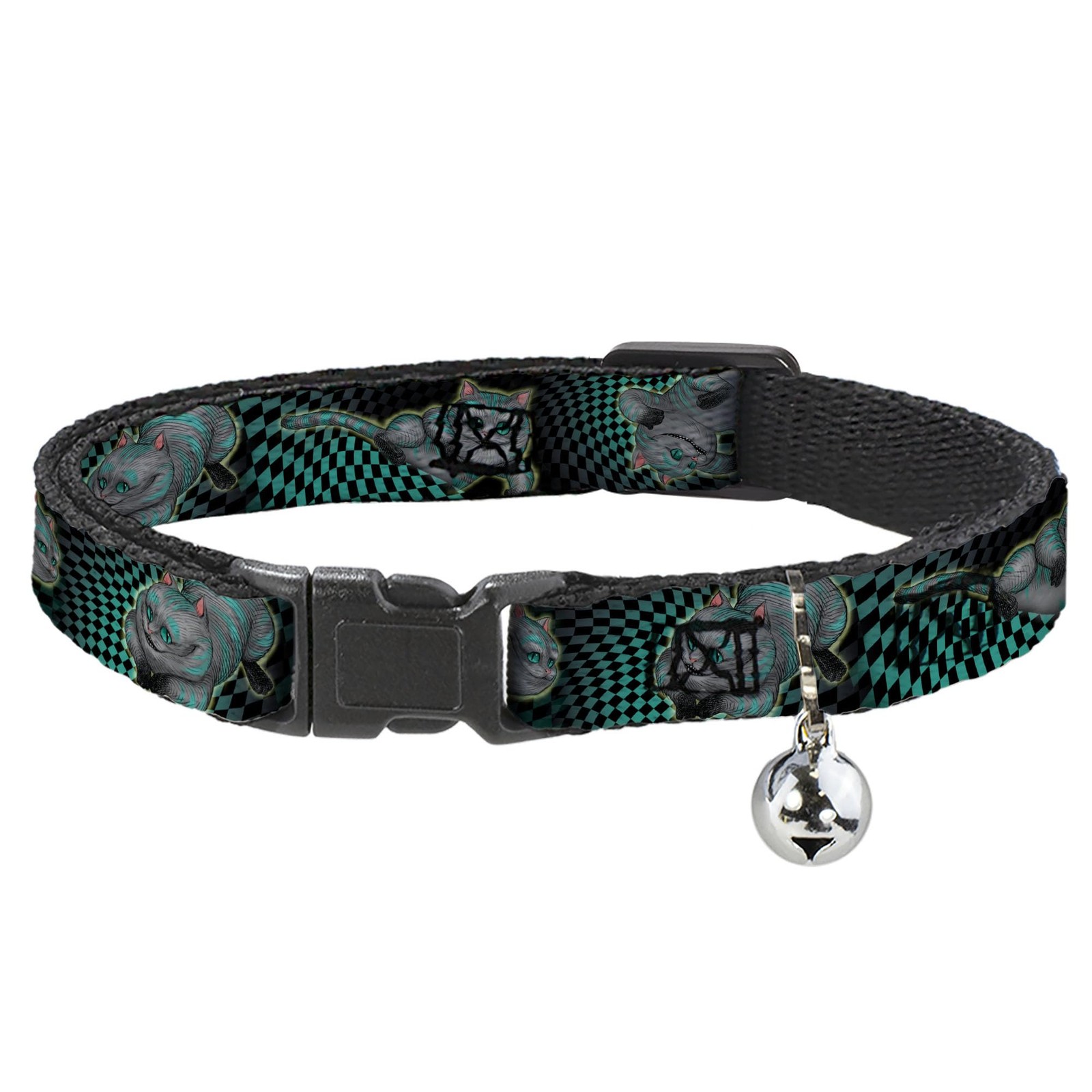 Cheshire Cat 4Poses Checkers Breakaway Collar 1/2 Inch Medium Fits 812 Inch