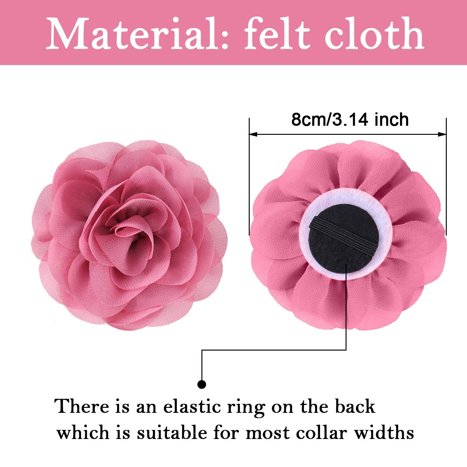 WILLBOND 8 Pieces Dog Flowers Collar Pet 8 Cm / 3.15 Inches, Multi-color