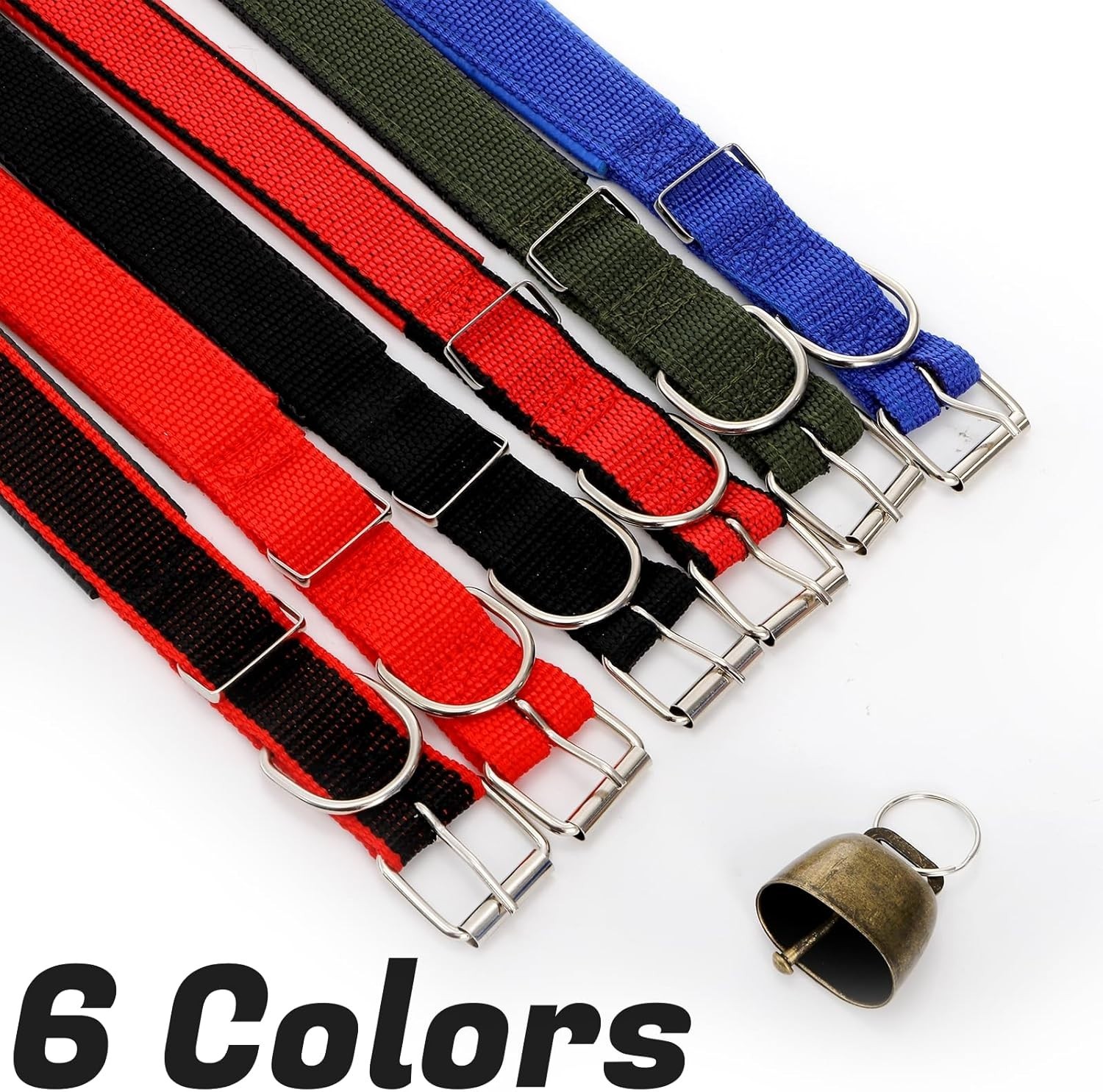 12 Pack Goat Collars with Bells, Adjustable Nylon Sheep Collar with Anti-Lost…