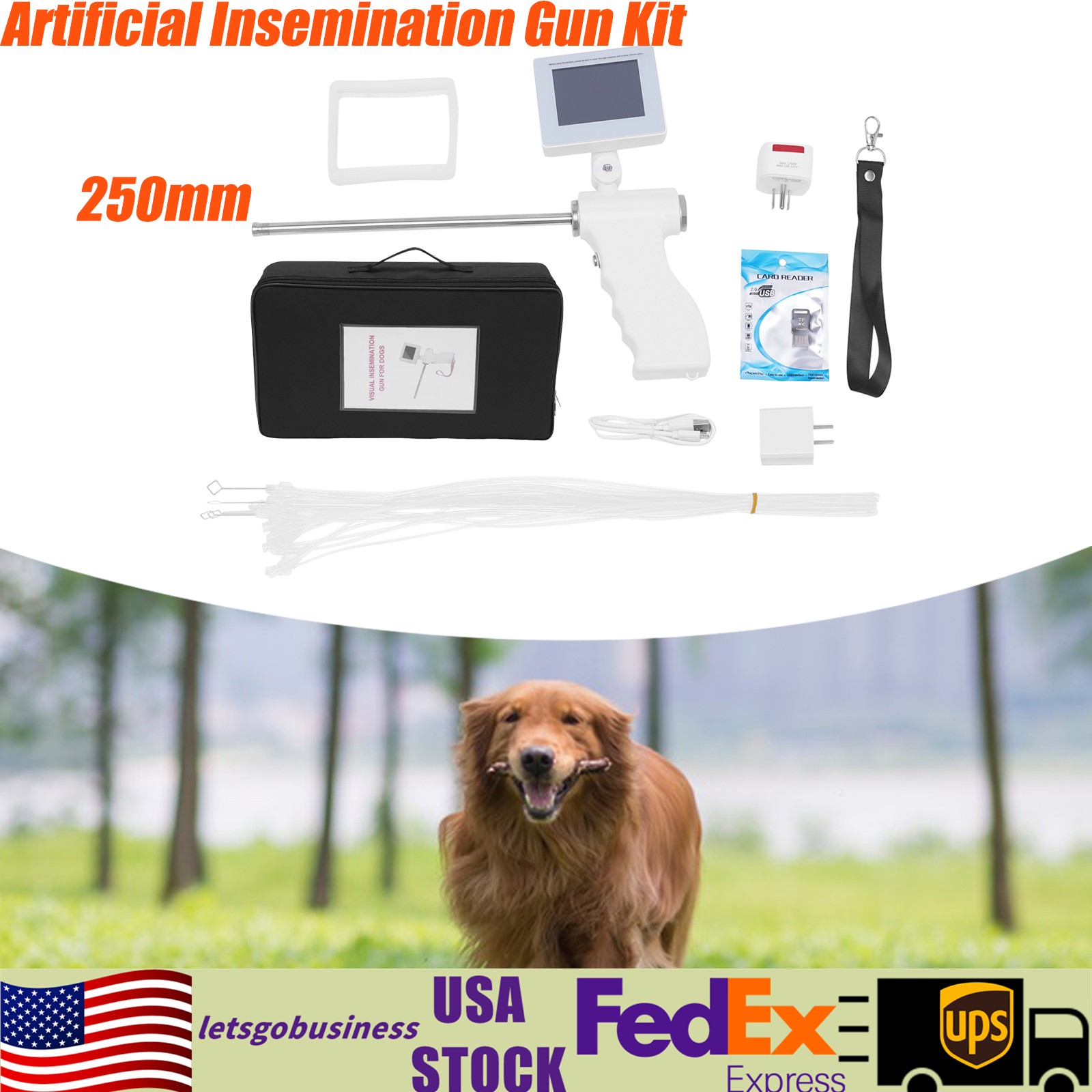 Visual Dog Artificial Insemination Gun Kit AI Breeding Machine Waterproof Camera