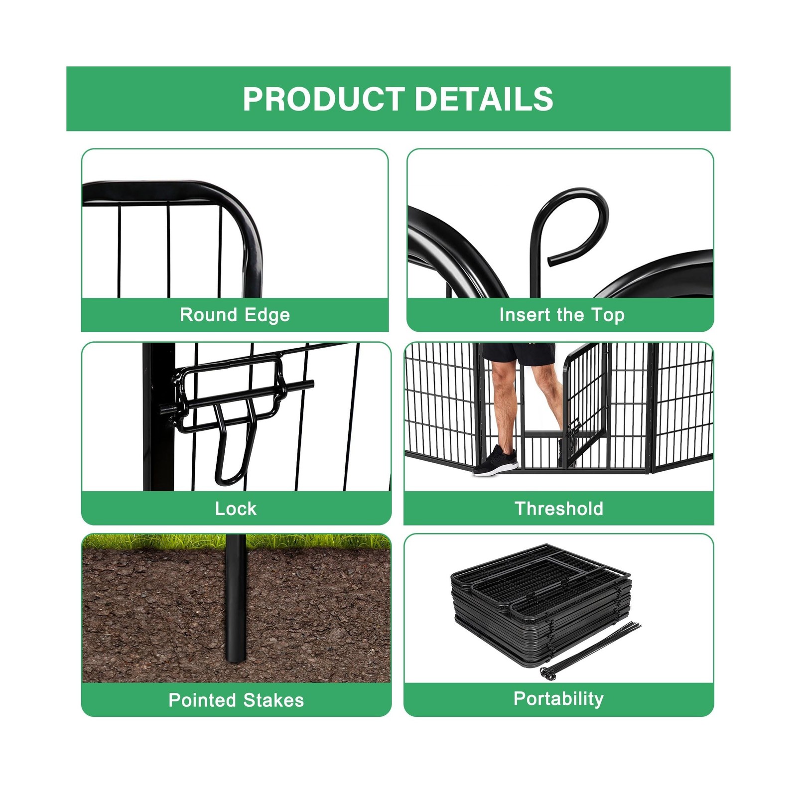 Dog Pen Pet Playpen Kennel Fence Outdoor Indoor Play Yard Puppy Exercise Barr…